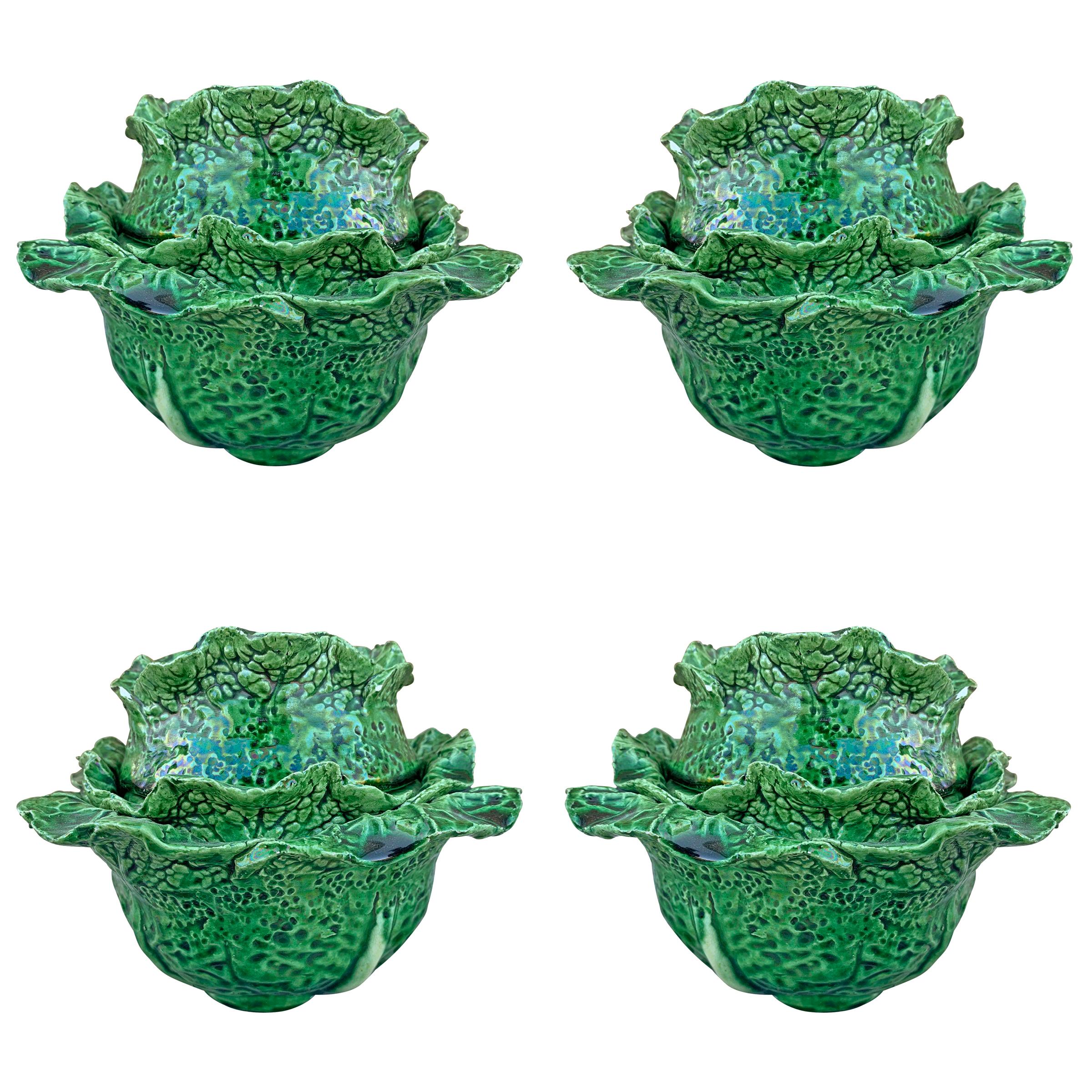 Set of Four Portuguese Cabbage Bowls