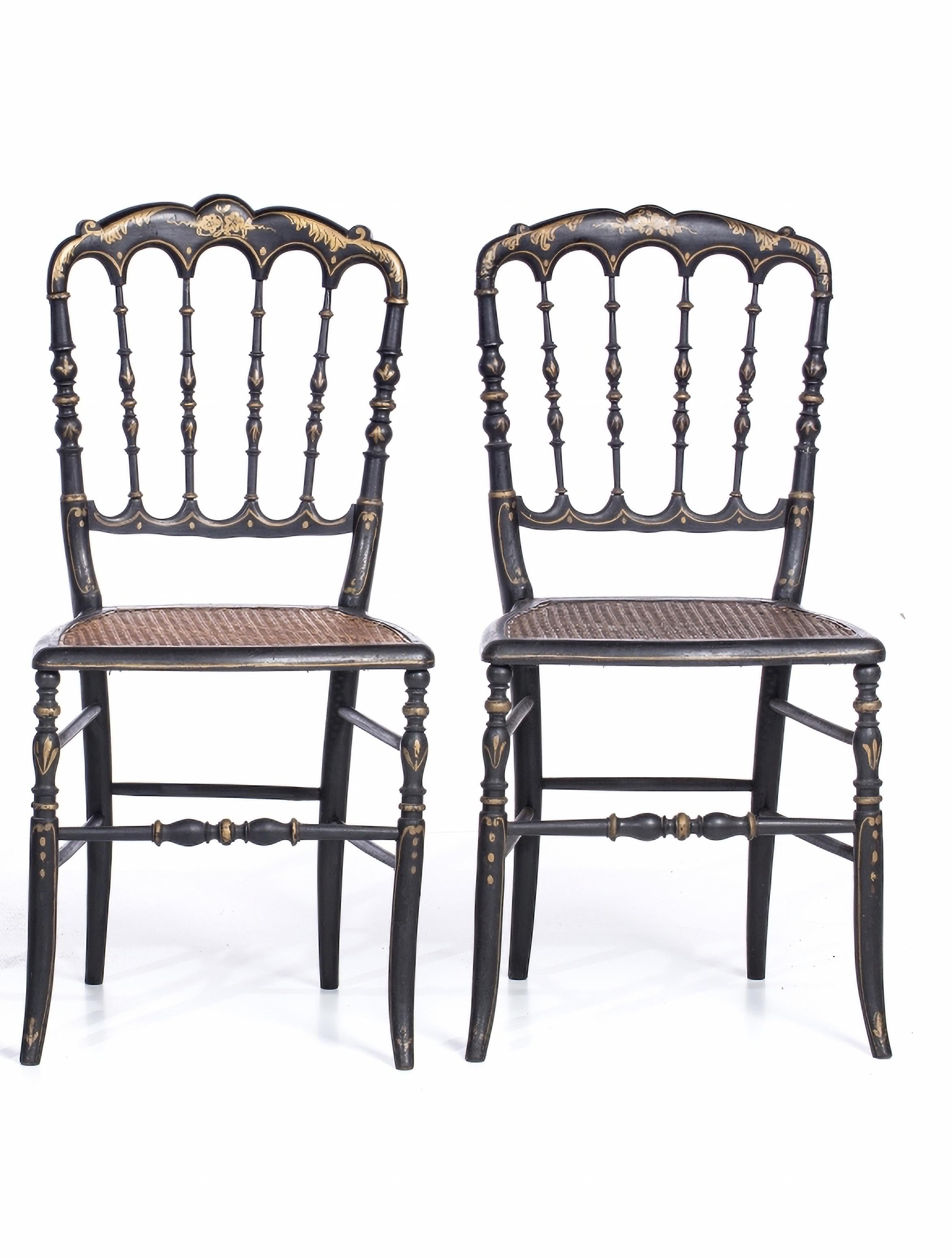 Baroque Set of Two Portuguese Chairs 19th Century