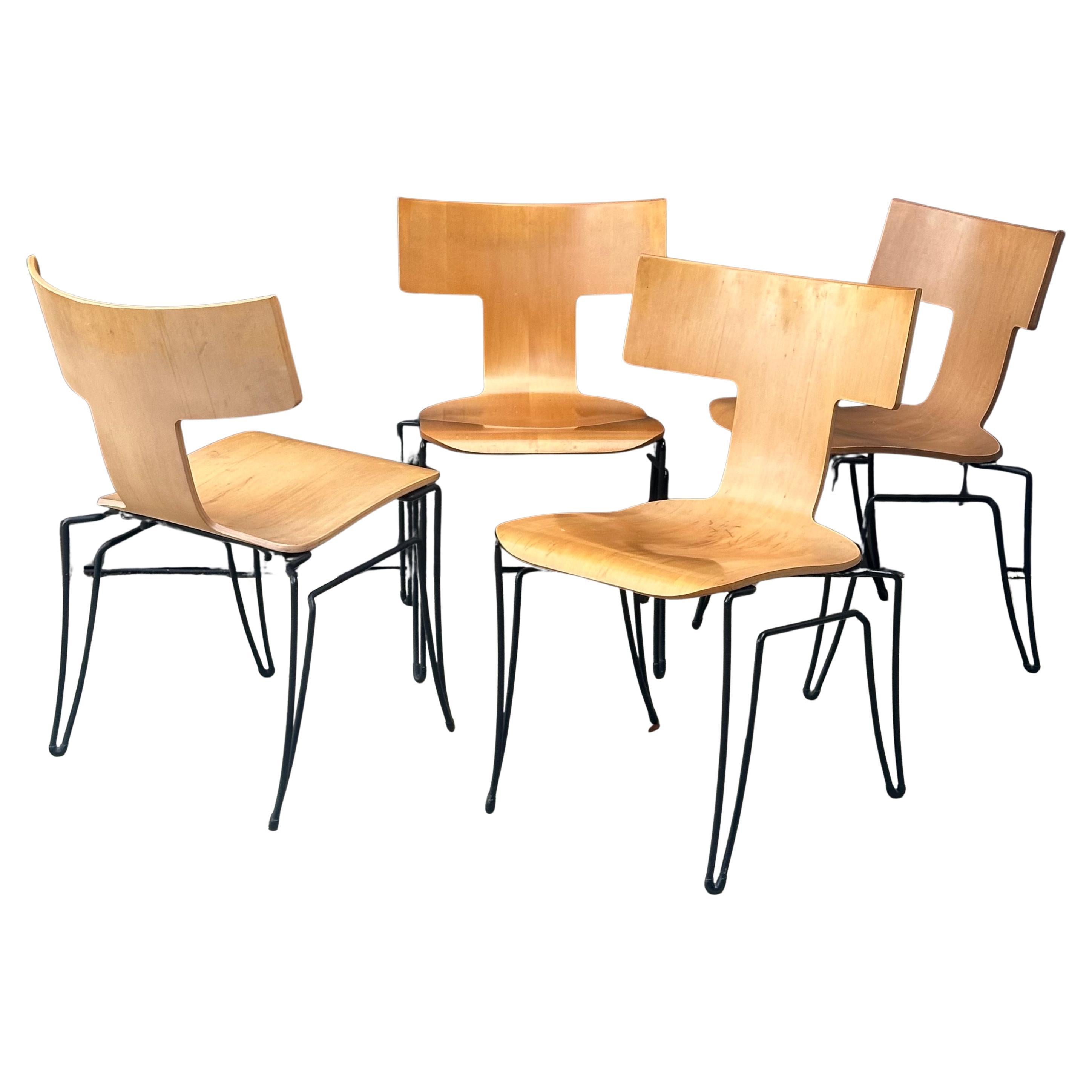 Set of Four Post-Modern "Anziano" Dining Chairs by John Hutton for Donghia