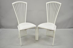 Set of Four Postmodern Art Deco Style Metal Fan Back Dining Chairs by Liberty