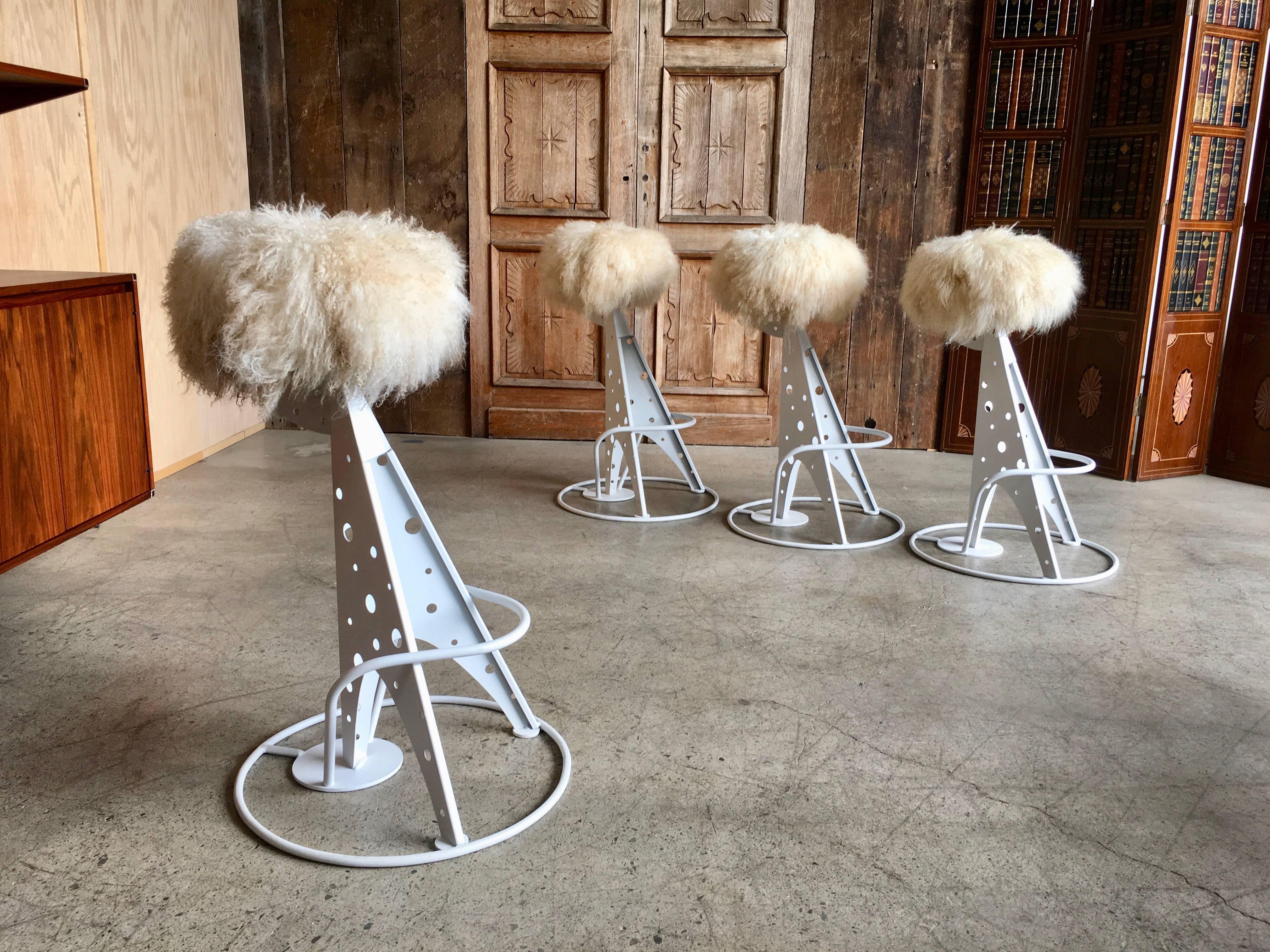 Set of Four Post Modern Bar Stools 2