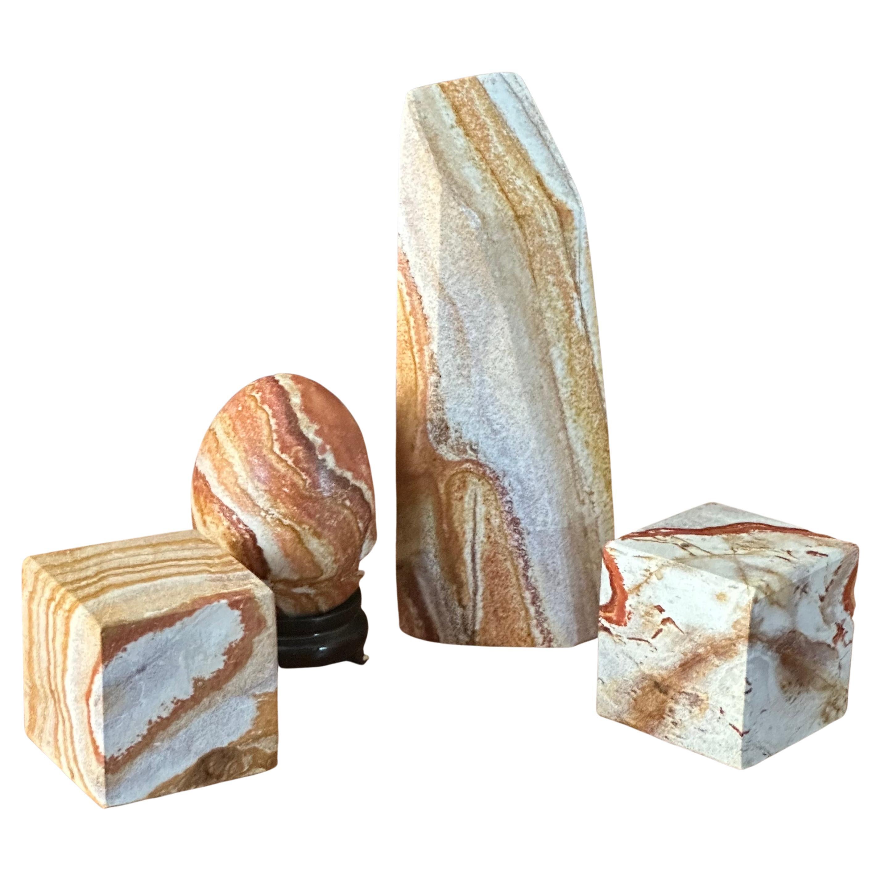 Set of Four Post-Modern Marble Blocks / Paperweights For Sale 9