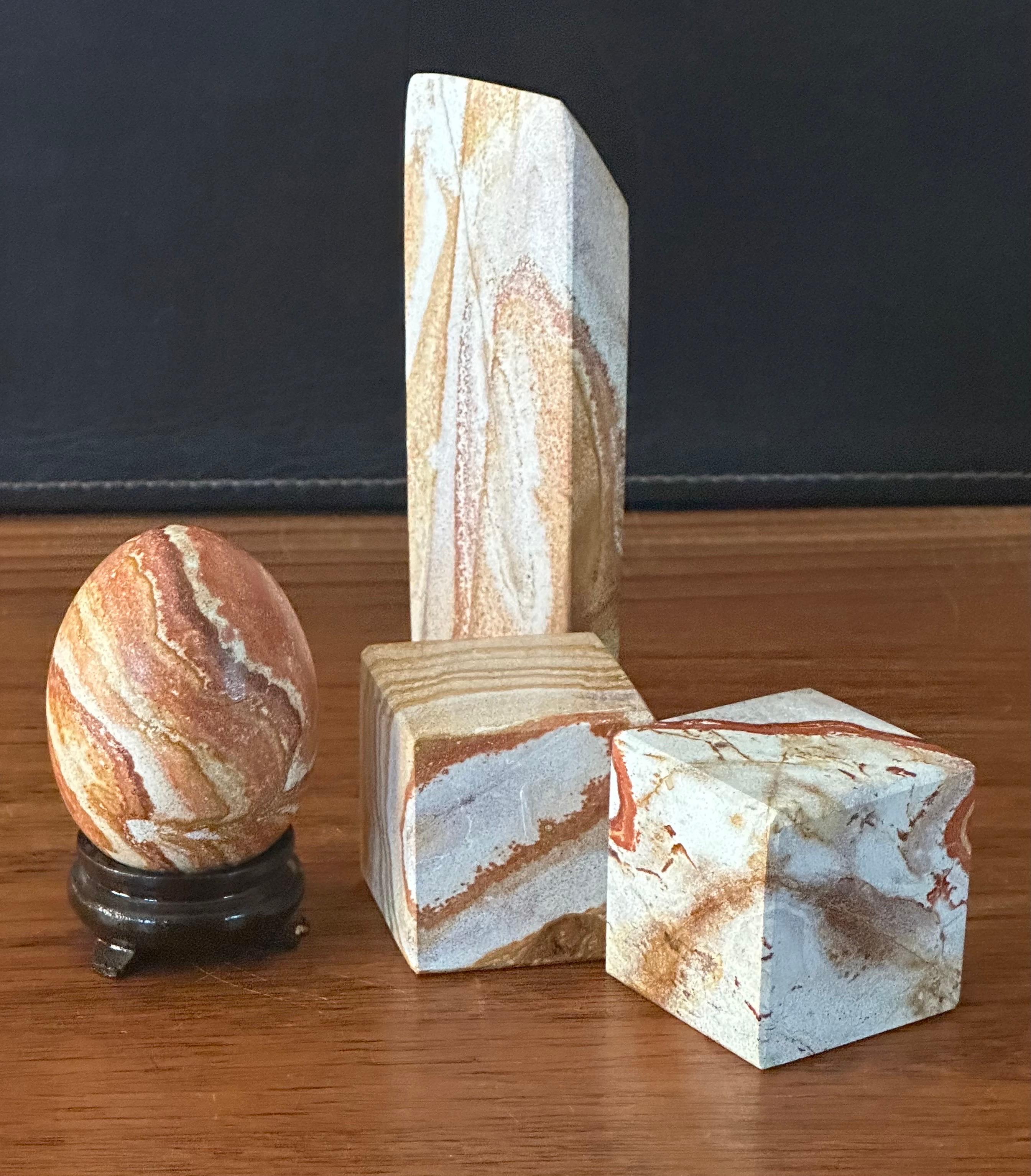 Set of Four Post-Modern Marble Blocks / Paperweights For Sale 2