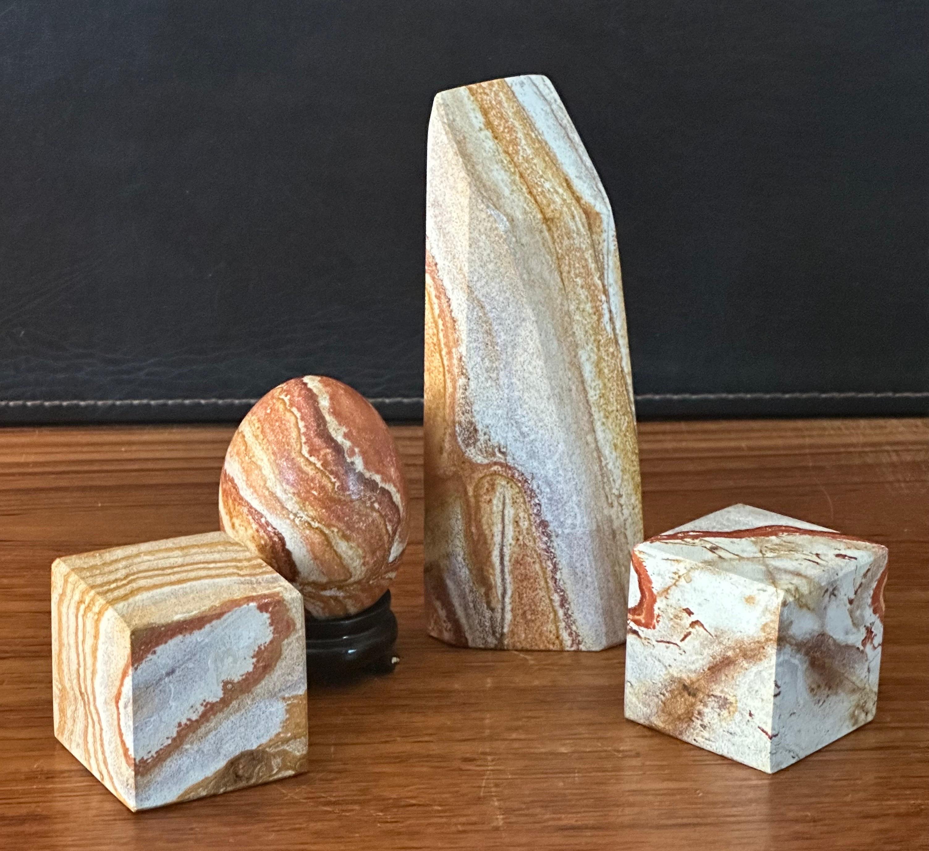Set of Four Post-Modern Marble Blocks / Paperweights For Sale 3