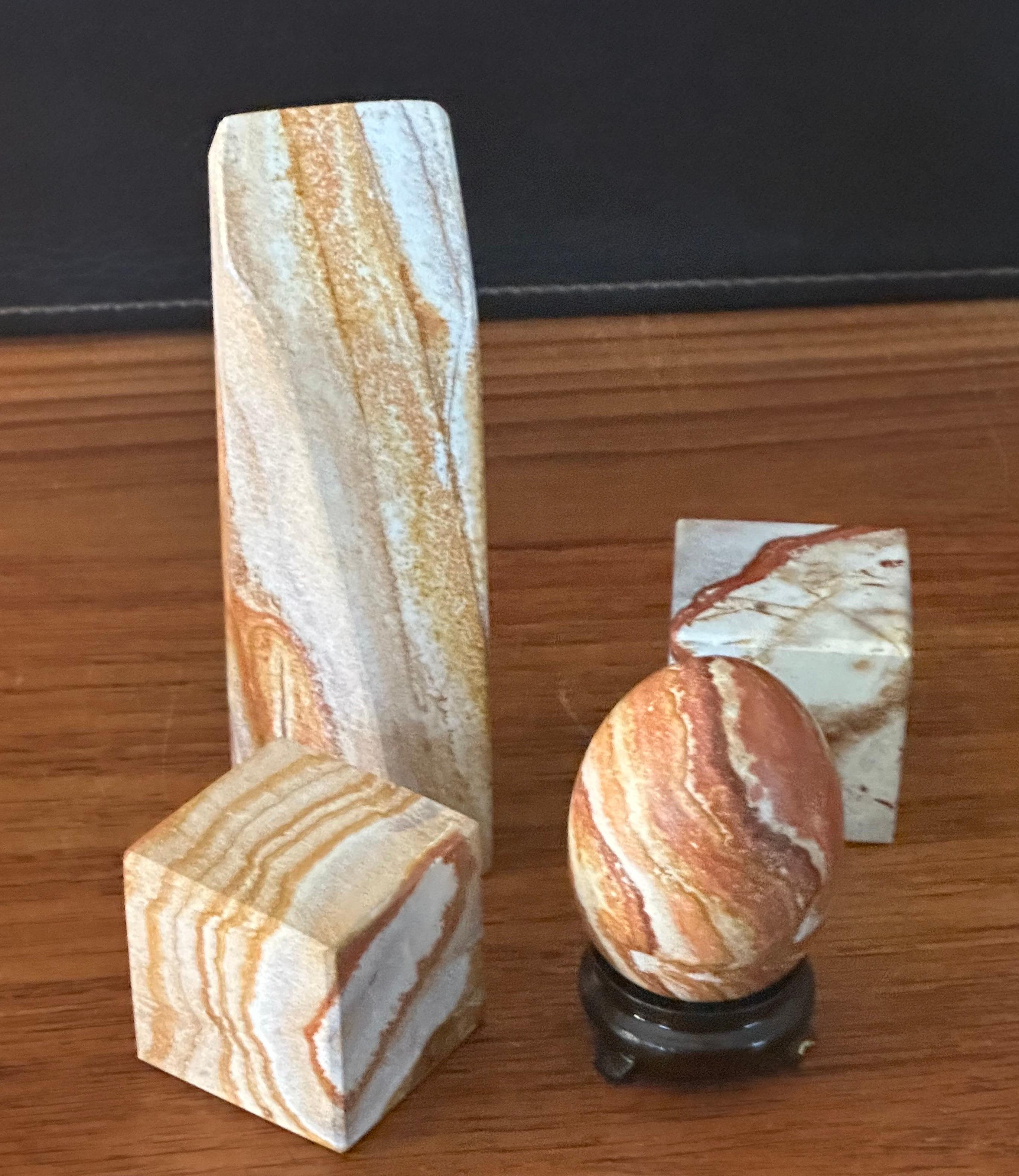 Set of Four Post-Modern Marble Blocks / Paperweights For Sale 4