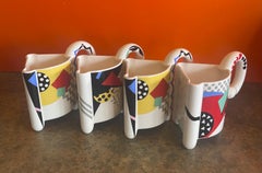 Set of Four Post Modern / Memphis "Carnival" Mugs by Kato Kogei for Fujimori