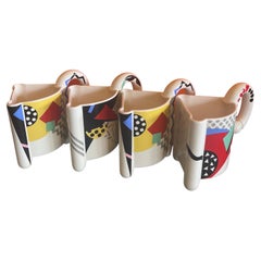 Set of Four Post Modern / Memphis "Carnival" Mugs by Kato Kogei for Fujimori