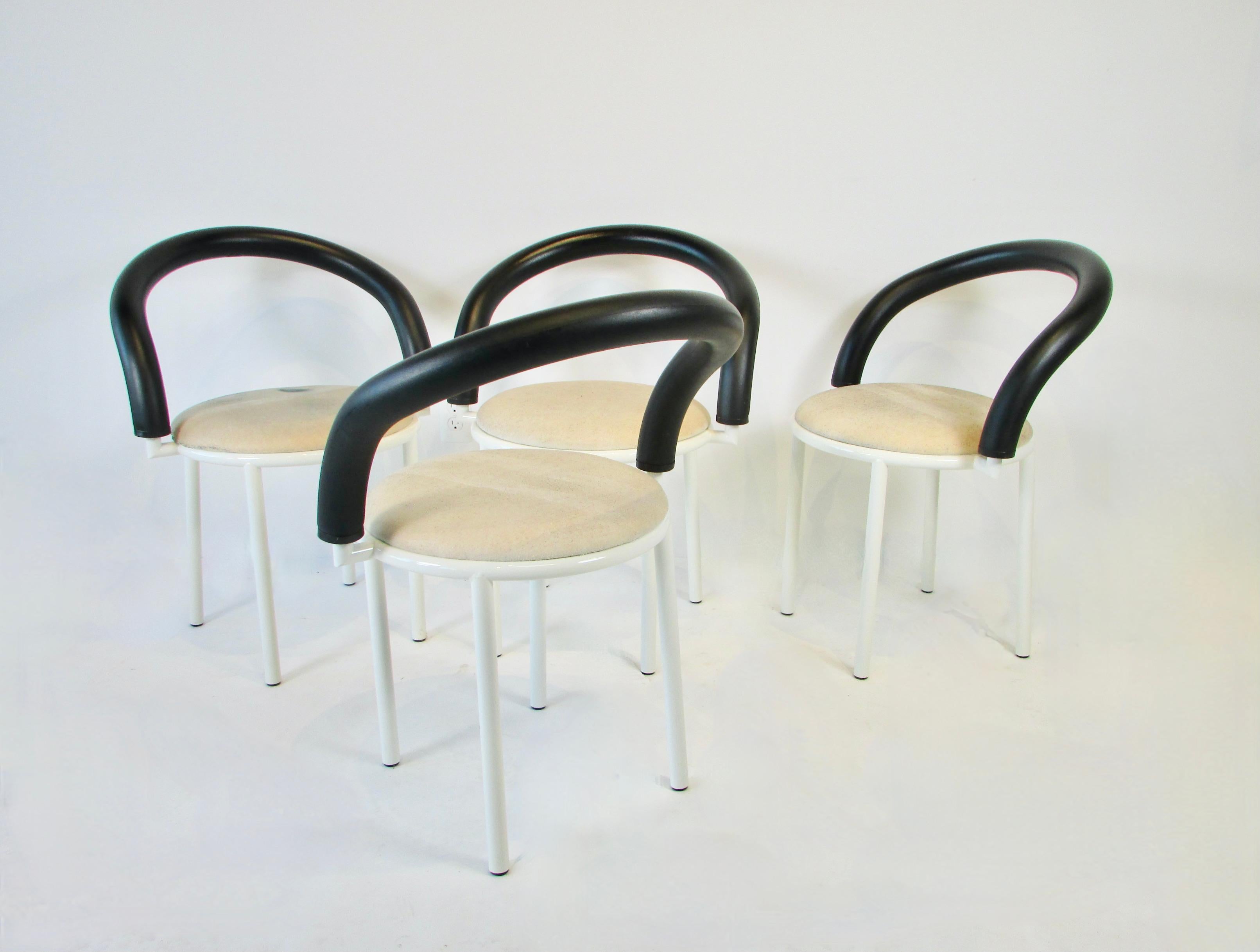 Italian Set of Four Post Modern Memphis Era Anna Anselmi for Bieffeplast Chairs For Sale