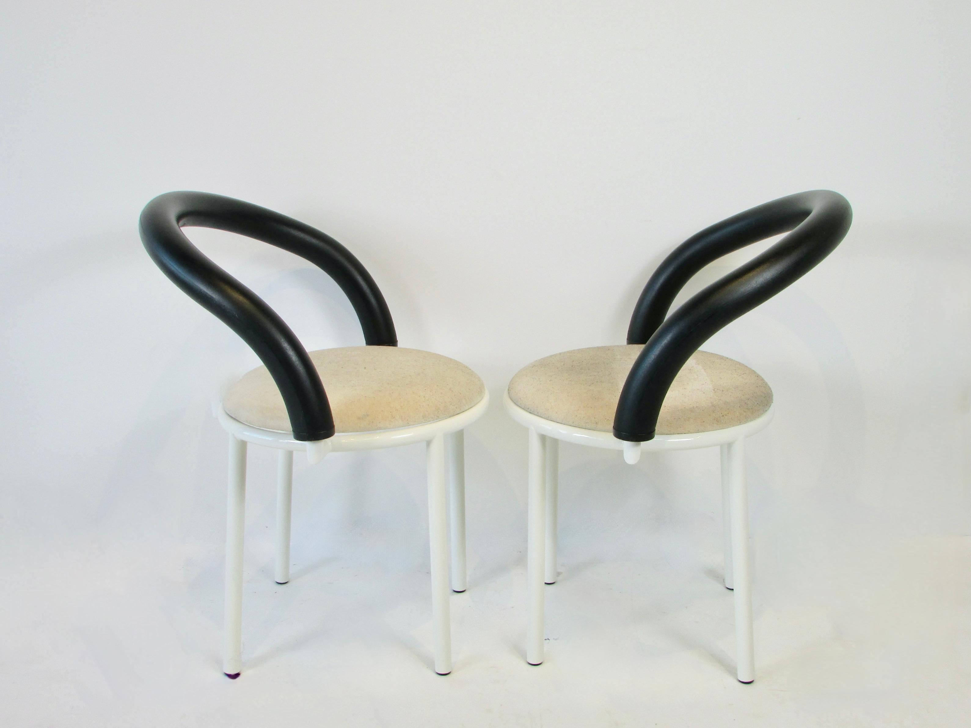 Set of Four Post Modern Memphis Era Anna Anselmi for Bieffeplast Chairs In Good Condition For Sale In Ferndale, MI