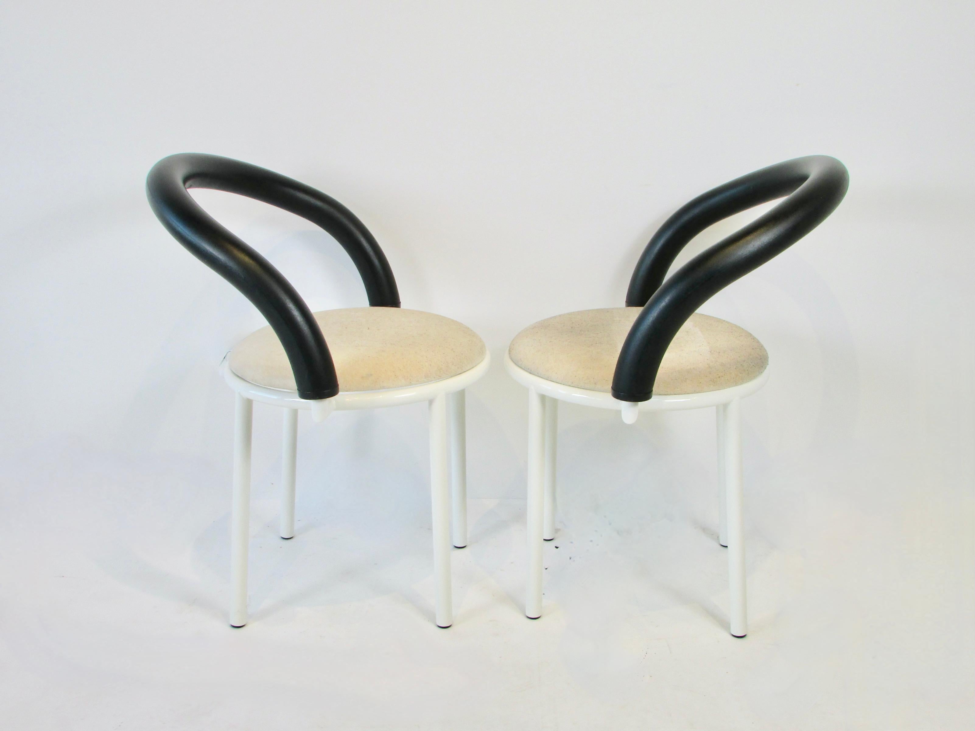 20th Century Set of Four Post Modern Memphis Era Anna Anselmi for Bieffeplast Chairs For Sale