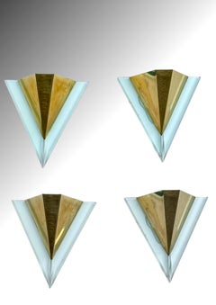 Set di quattro applique postmoderne in acrilico e ottone di Massive Lighting Belgium