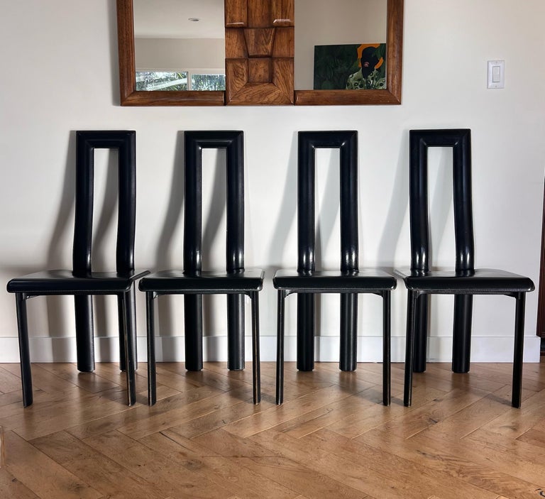 Set of four postmodern dining chairs by Antonella Mosca for Ycami