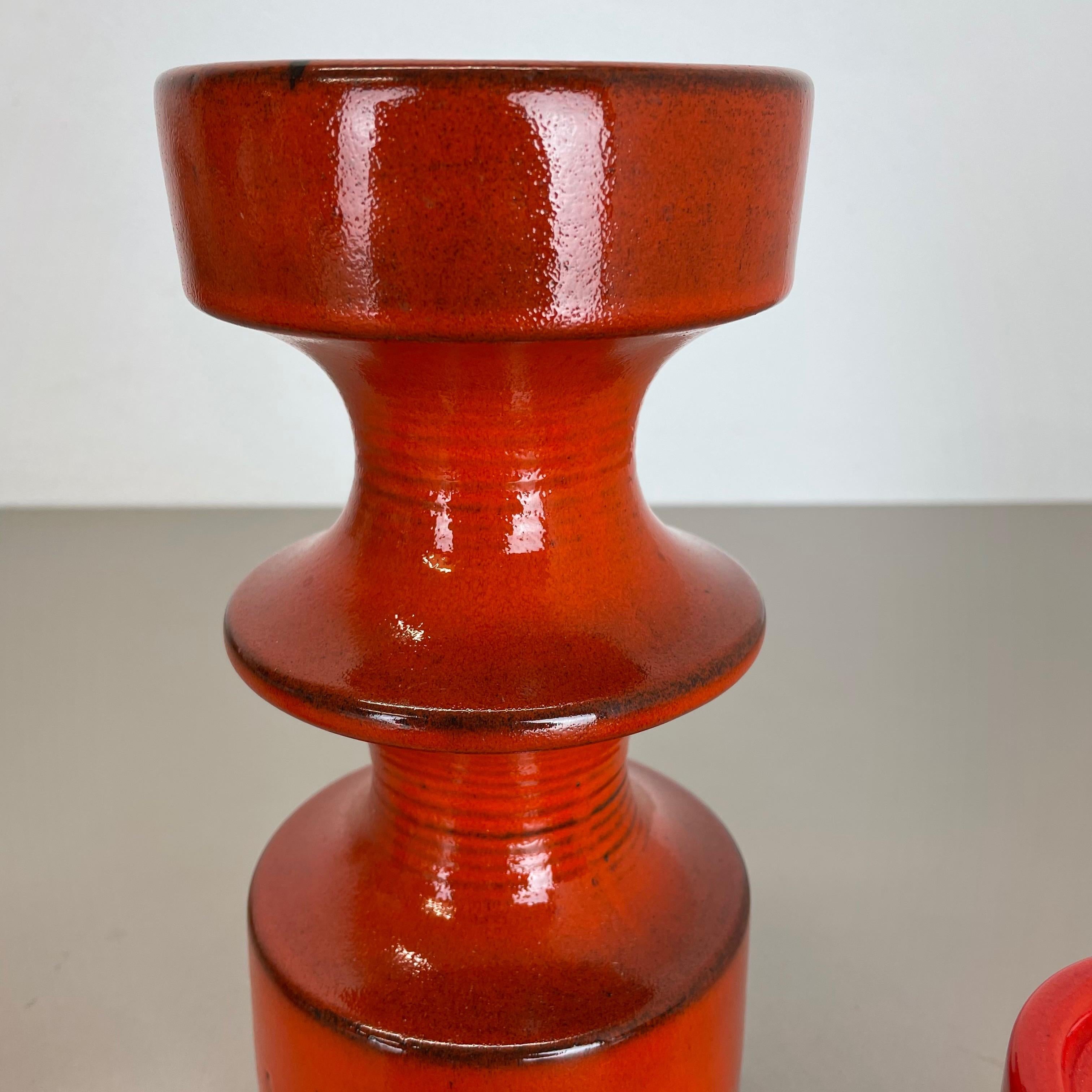 Set of Four Pottery Candleholder by Cari Zalloni for Steuler, Germany, 1970s For Sale 5