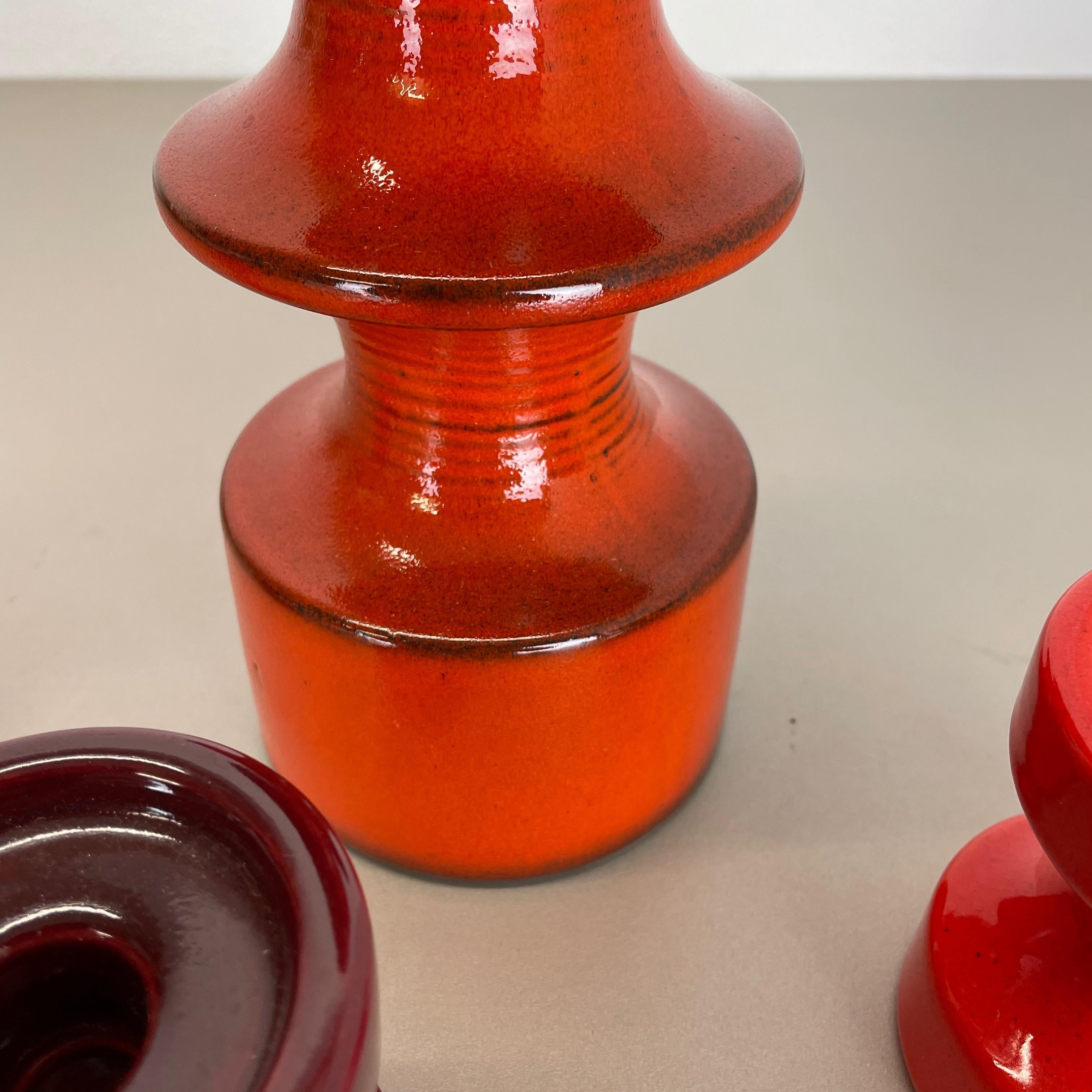 Set of Four Pottery Candleholder by Cari Zalloni for Steuler, Germany, 1970s For Sale 6