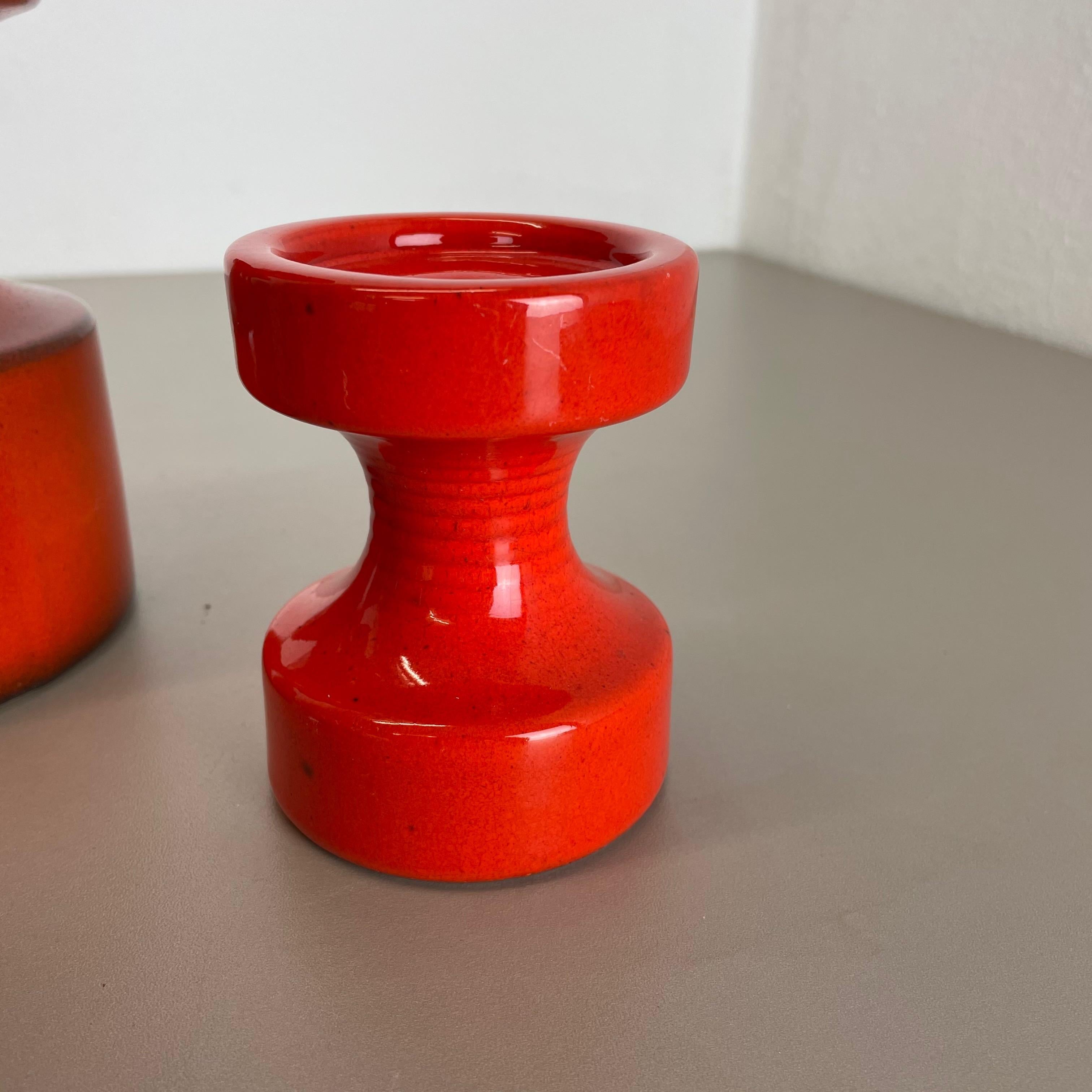 Set of Four Pottery Candleholder by Cari Zalloni for Steuler, Germany, 1970s For Sale 8
