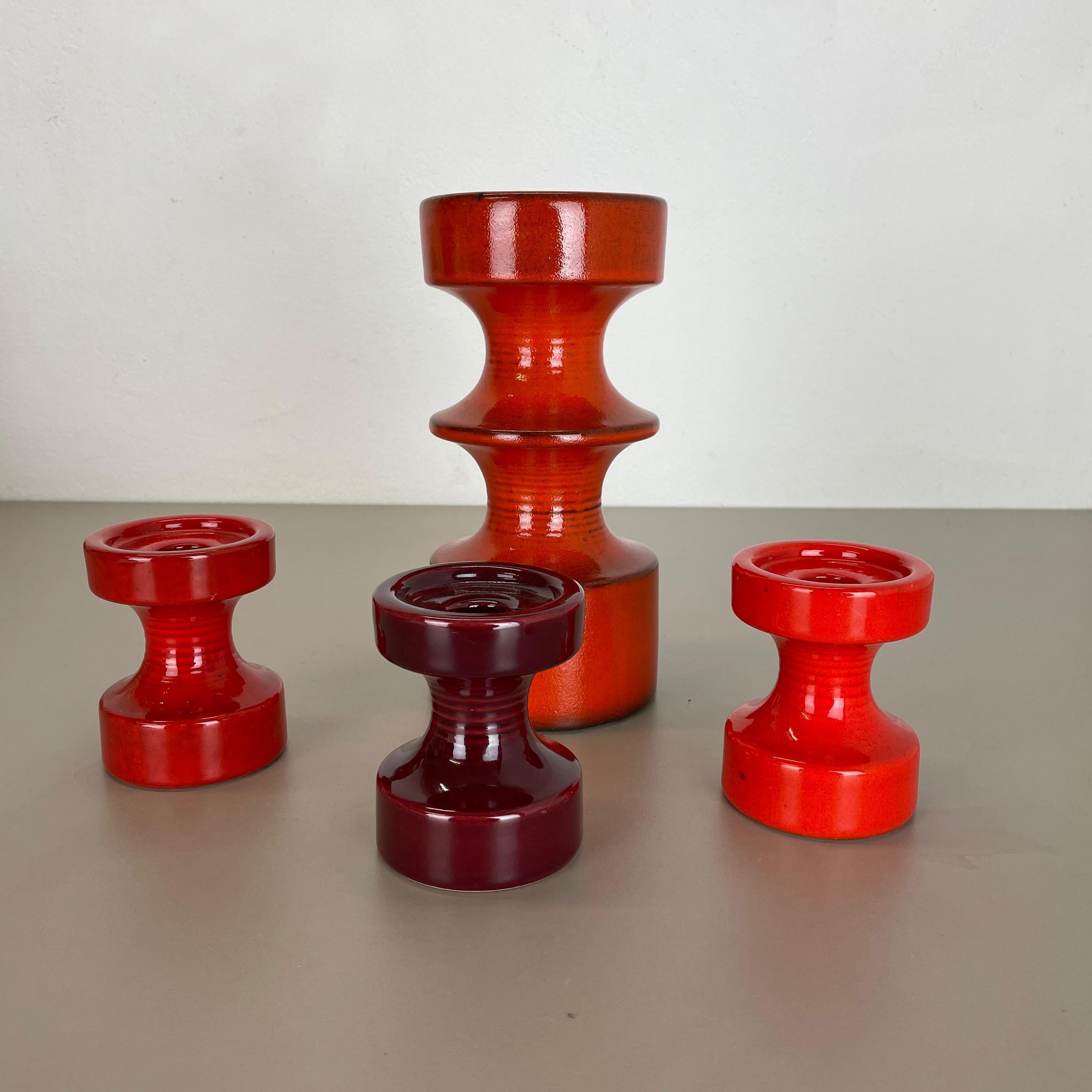 Article:

Set of four ceramic candleholder elements



Producer:

Steuler, Germany


Design:

Cari Zalloni



Decade:

1970s


Description:

These original vintage candleholder was produced in the 1970s in Germany. It is made