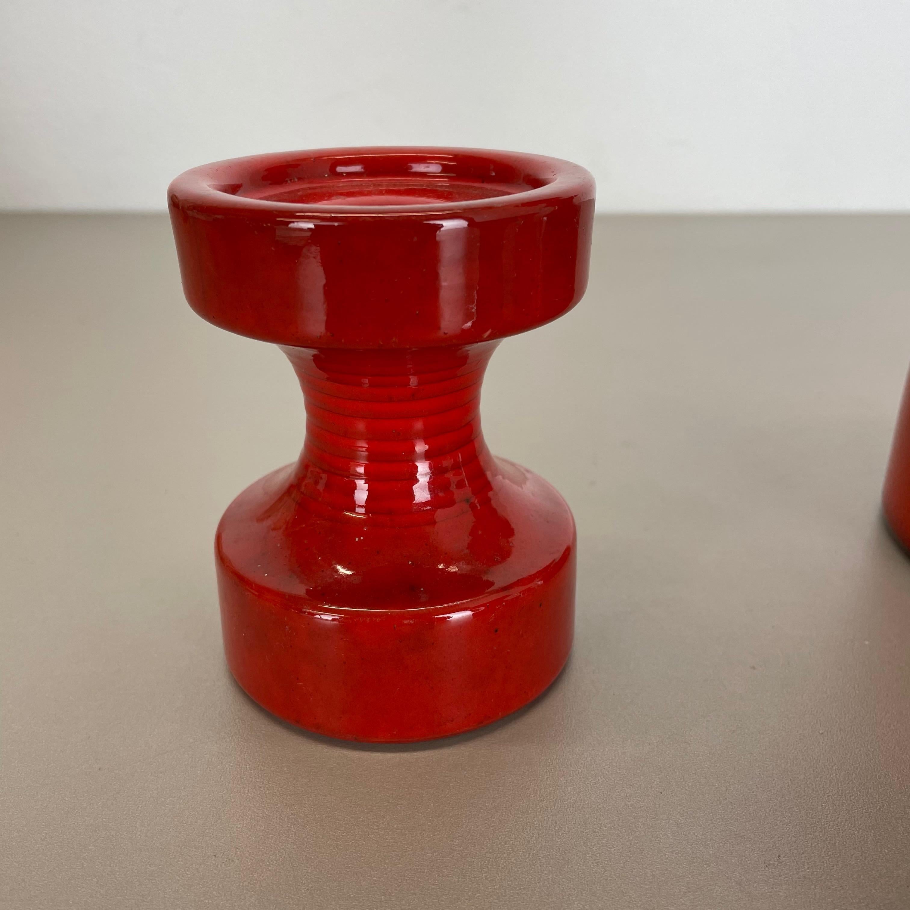 Ceramic Set of Four Pottery Candleholder by Cari Zalloni for Steuler, Germany, 1970s For Sale