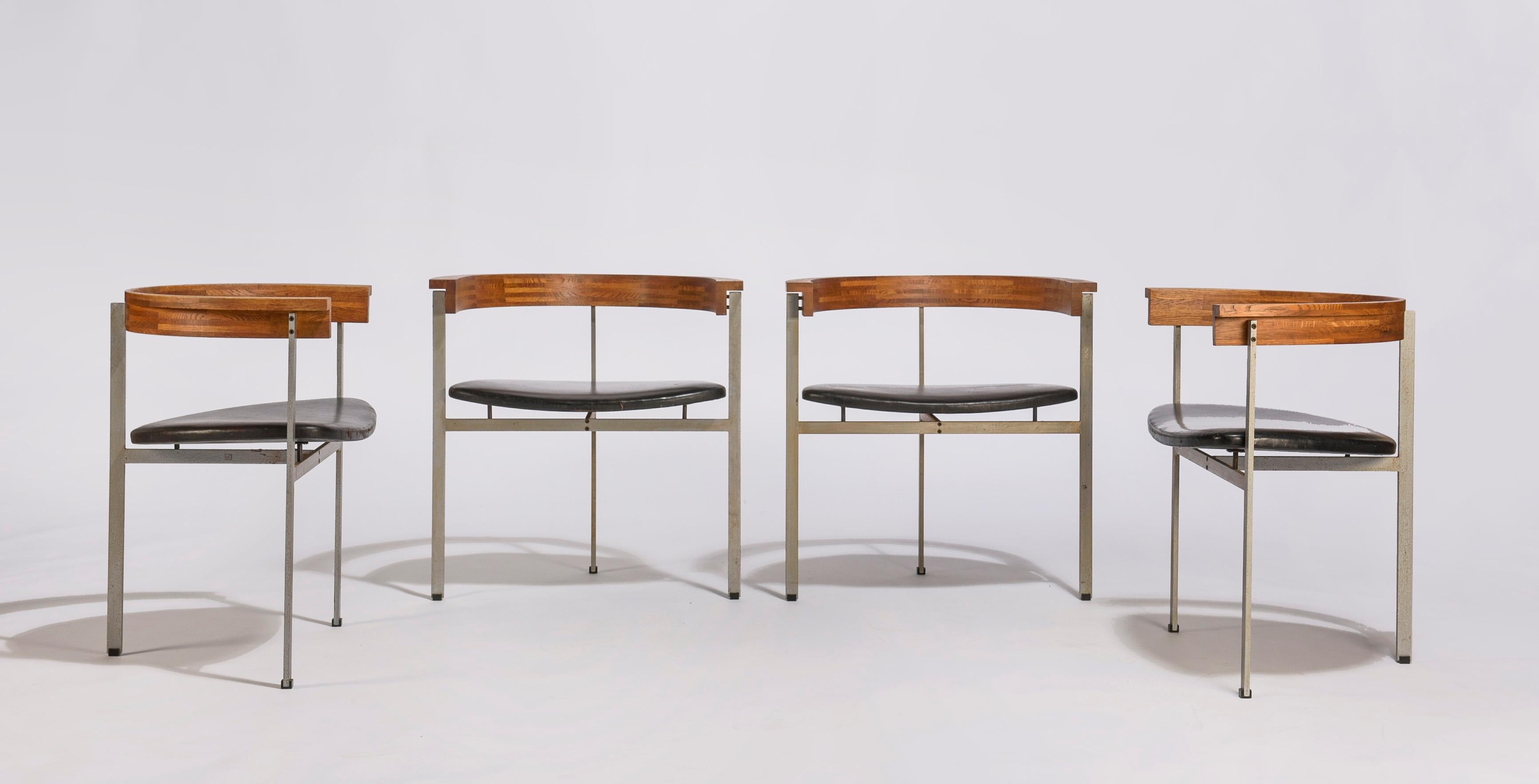 Set of Four Poul Kjærholm for E. Kold Christiansen PK11 Dining Chairs For Sale 2