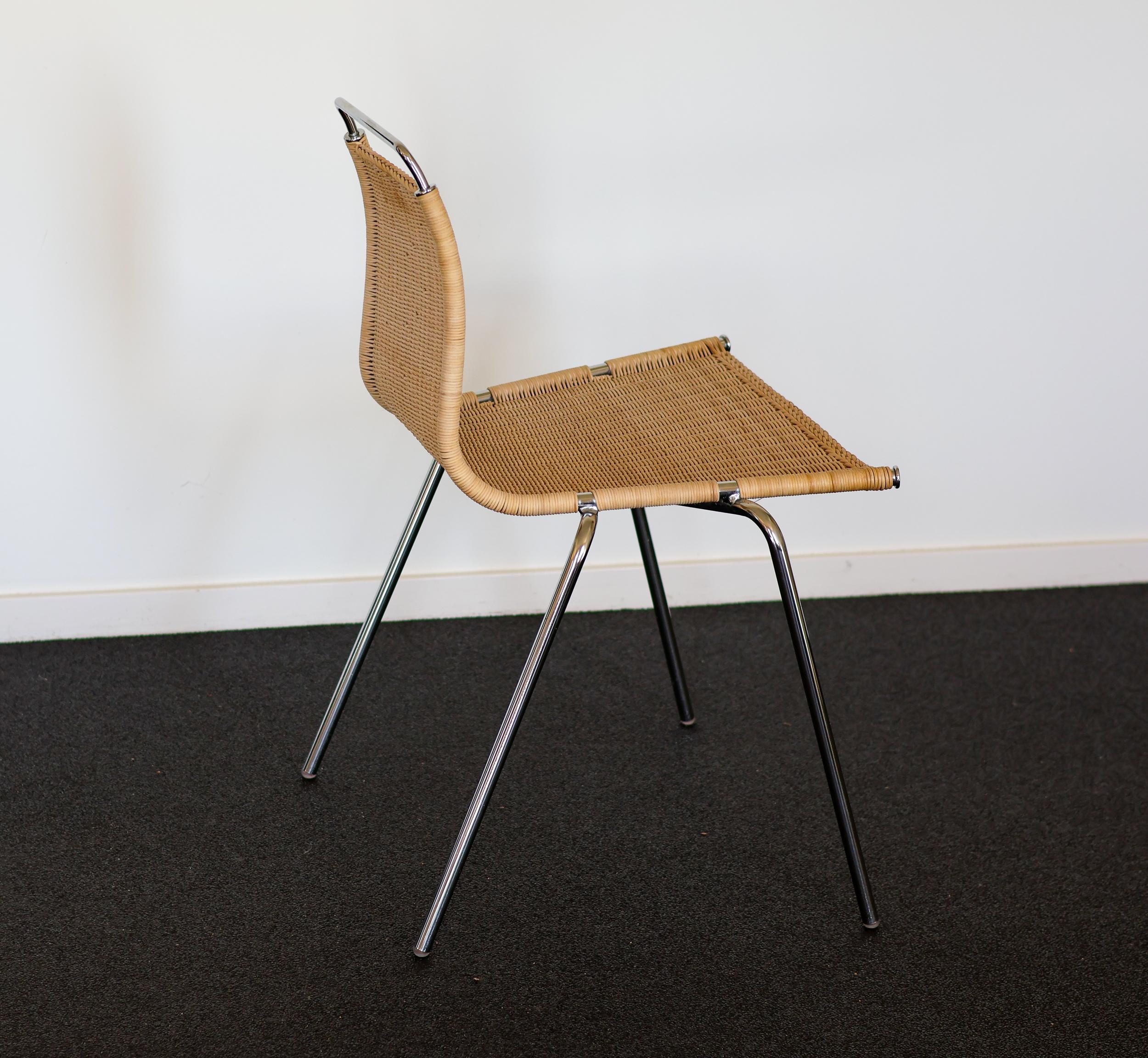 20ième siècle Ensemble de quatre chaises PK1 de Poul Kjaerholm en cannage par PP Møbler en vente
