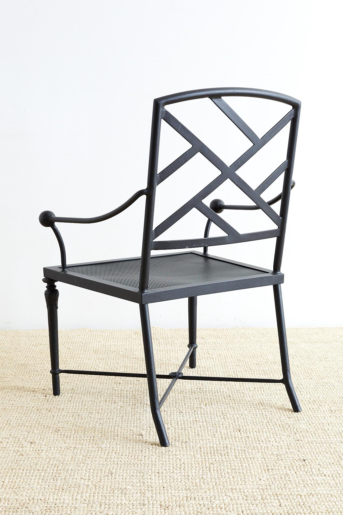 20th Century Set of Four Powder Coated Aluminum Garden Chairs