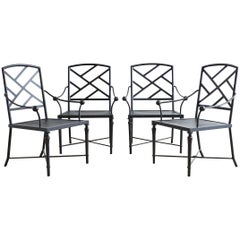 Set of Four Powder Coated Aluminum Garden Chairs