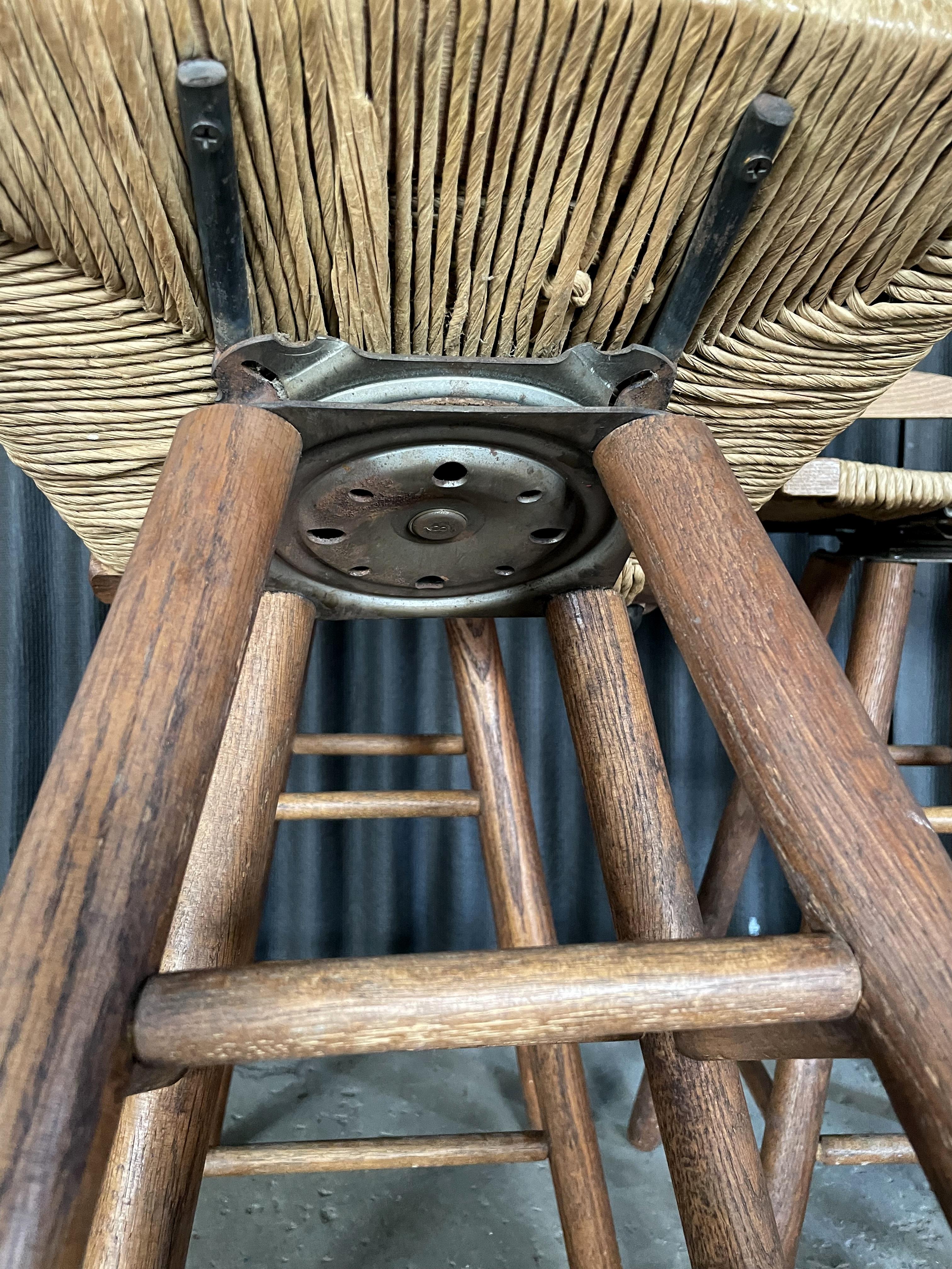 Set of Four Primitive Rustic Stools For Sale 4