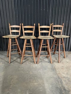 Set of Four Primitive Rustic Stools