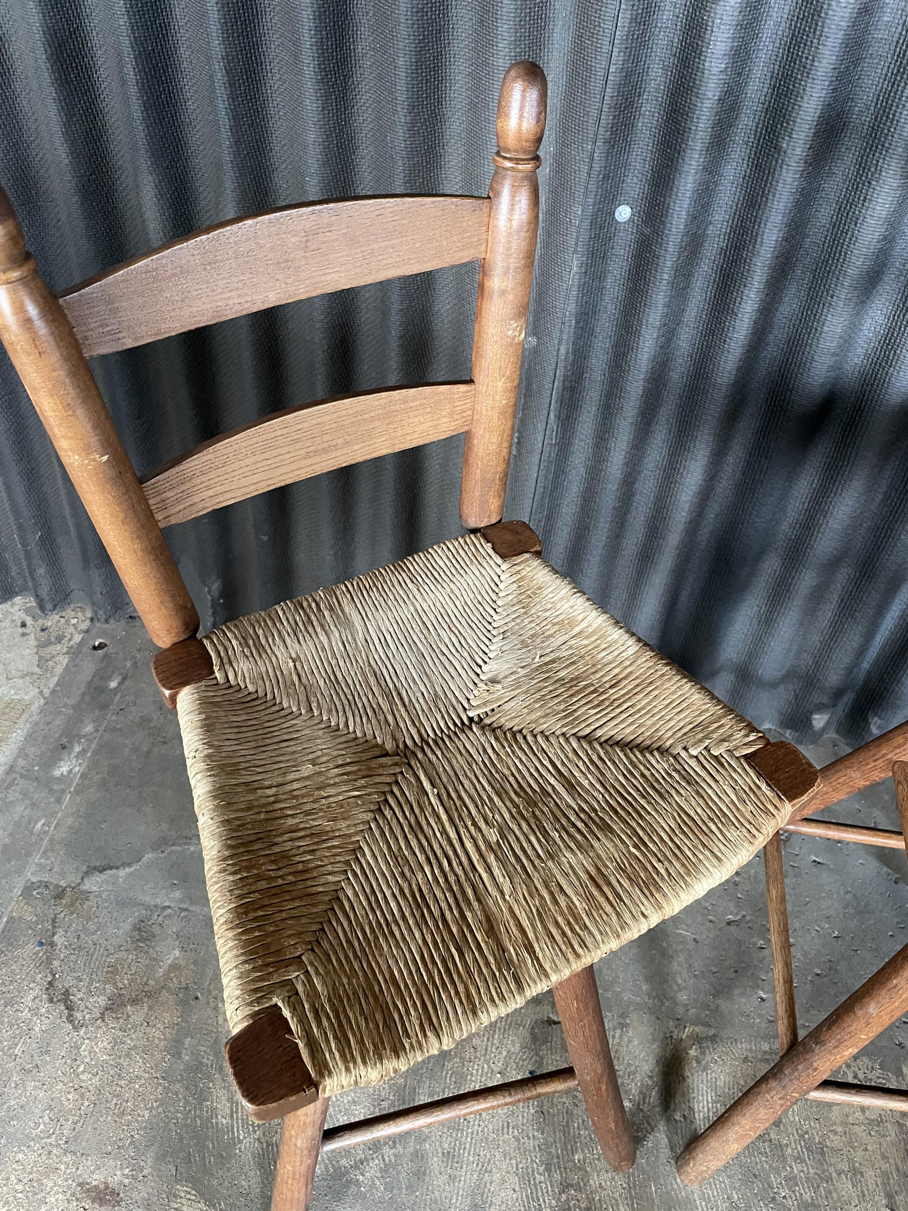 Late 20th Century Set of Four Primitive Rustic Stools For Sale