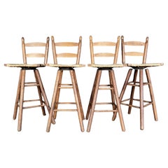 Set of Four Primitive Rustic Stools