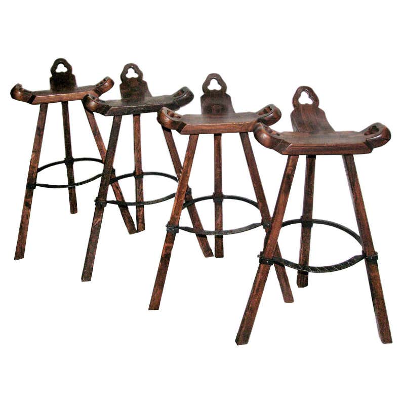 Set of Four Contemporary Motorcycle Seat Bar Stools at 1stDibs