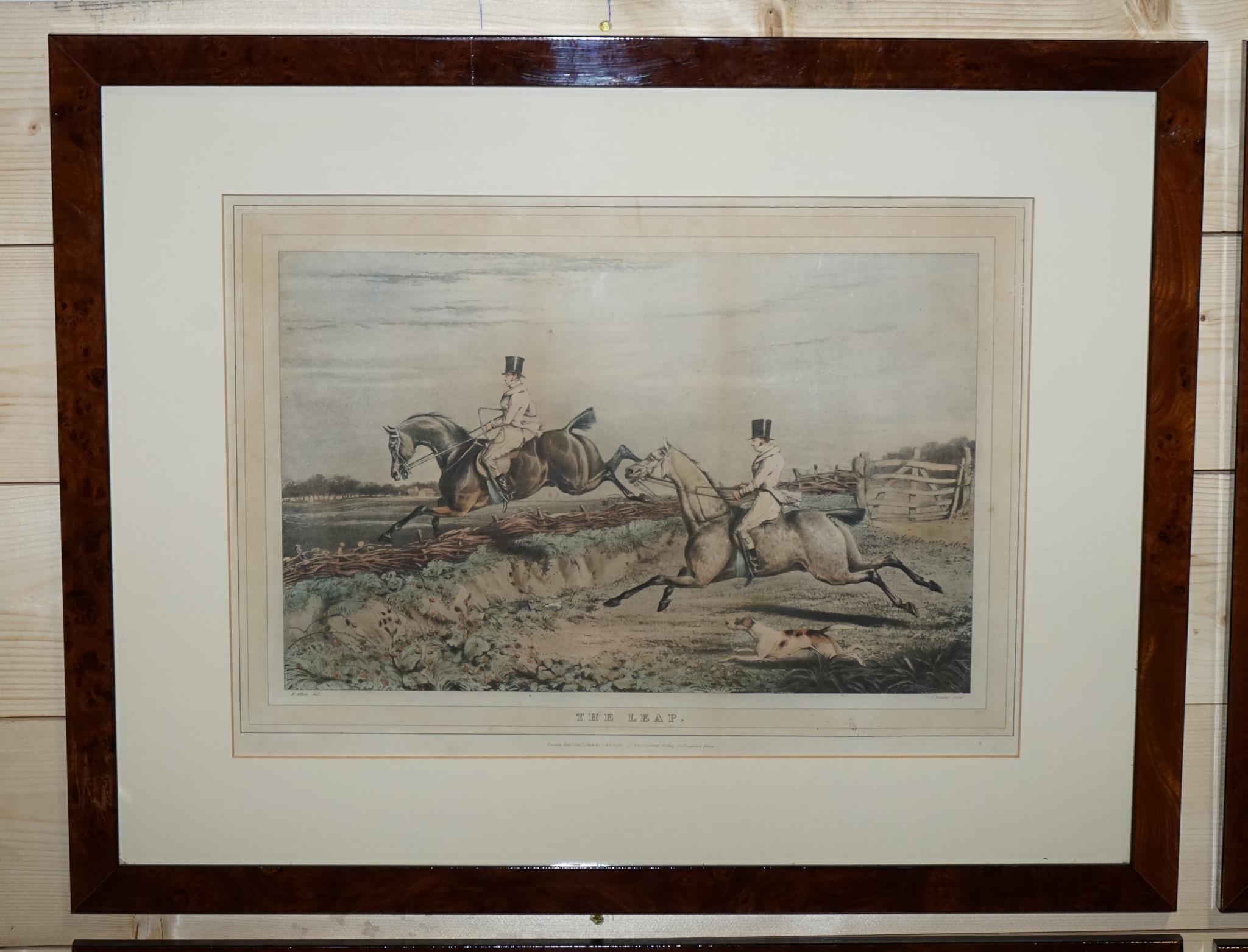 Britannique Ensemble de FOUR PRINTS BURR WALNUT FRAMES À LA MANNER DE HENRY THOMAS ALKEN en vente