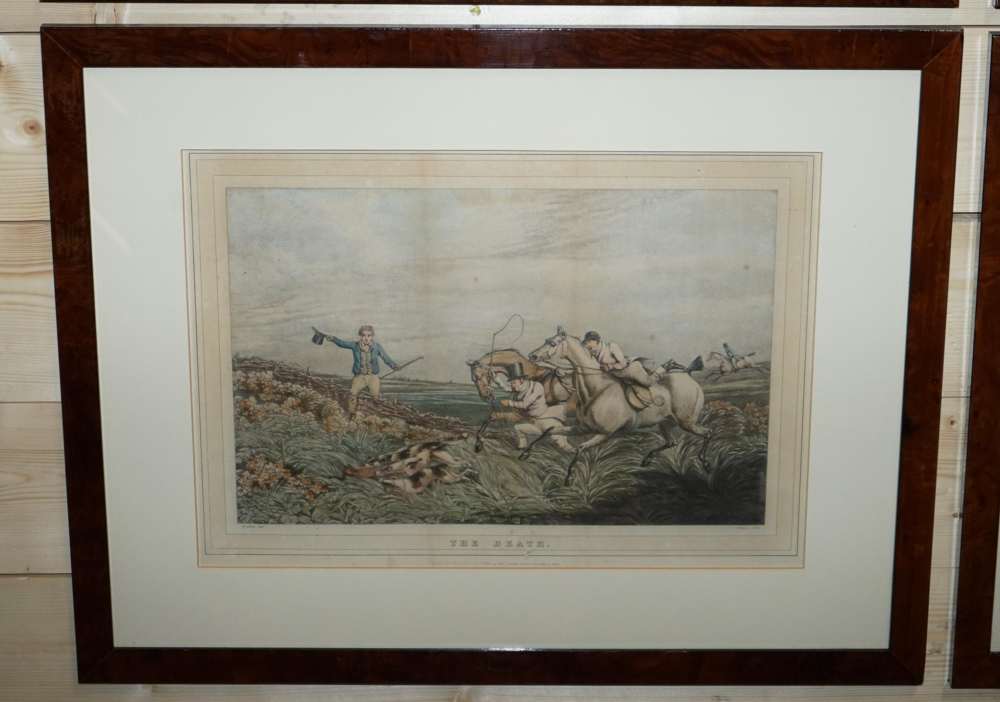 Ensemble de FOUR PRINTS BURR WALNUT FRAMES À LA MANNER DE HENRY THOMAS ALKEN Bon état - En vente à Pulborough, GB