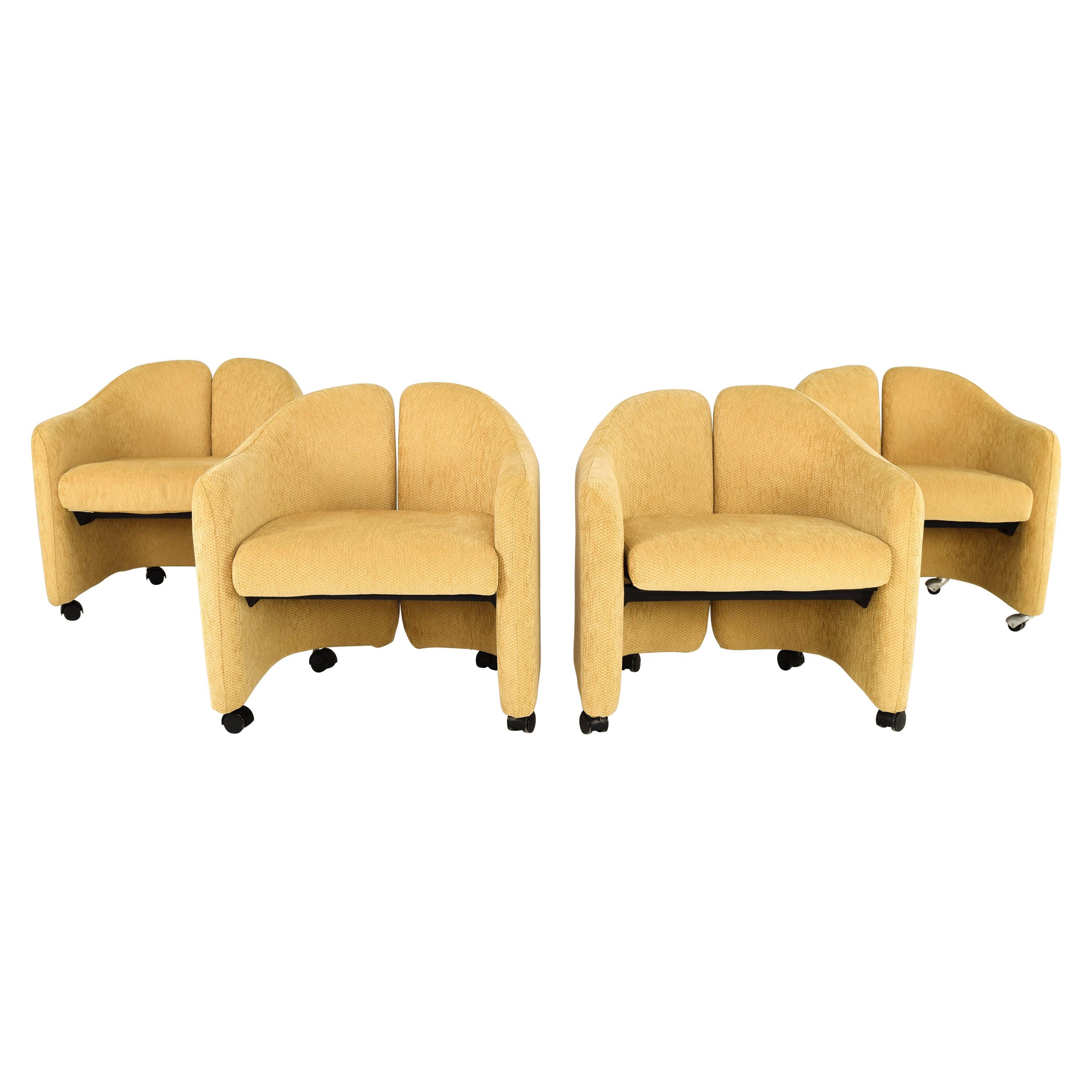 Set of Four PS 142 Eugenio Gerli Mid-Century Modern Chair for Tecno