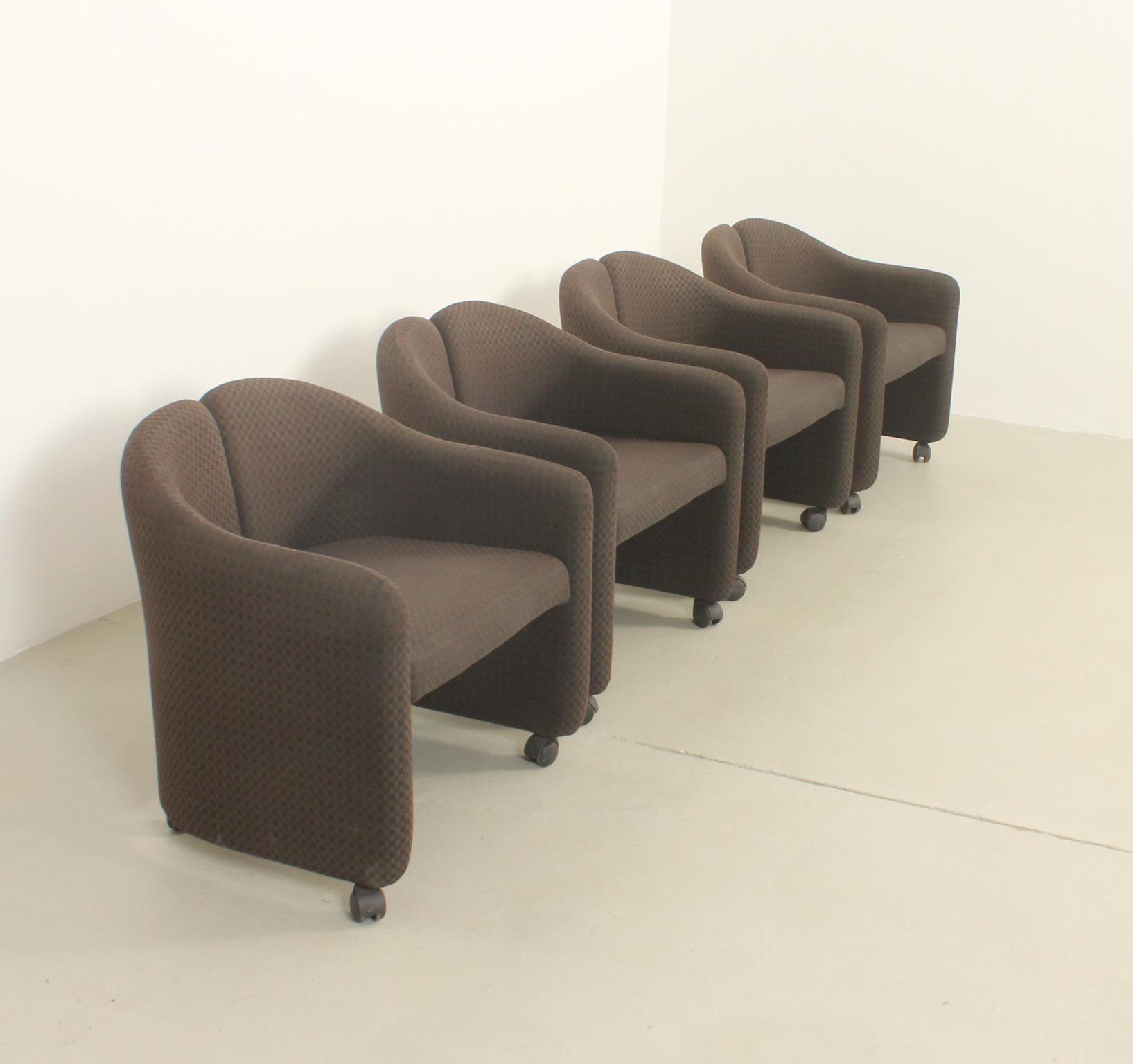 Set of Four PS142 Armchairs by Eugenio Gerli for Tecno, Italy For Sale 4