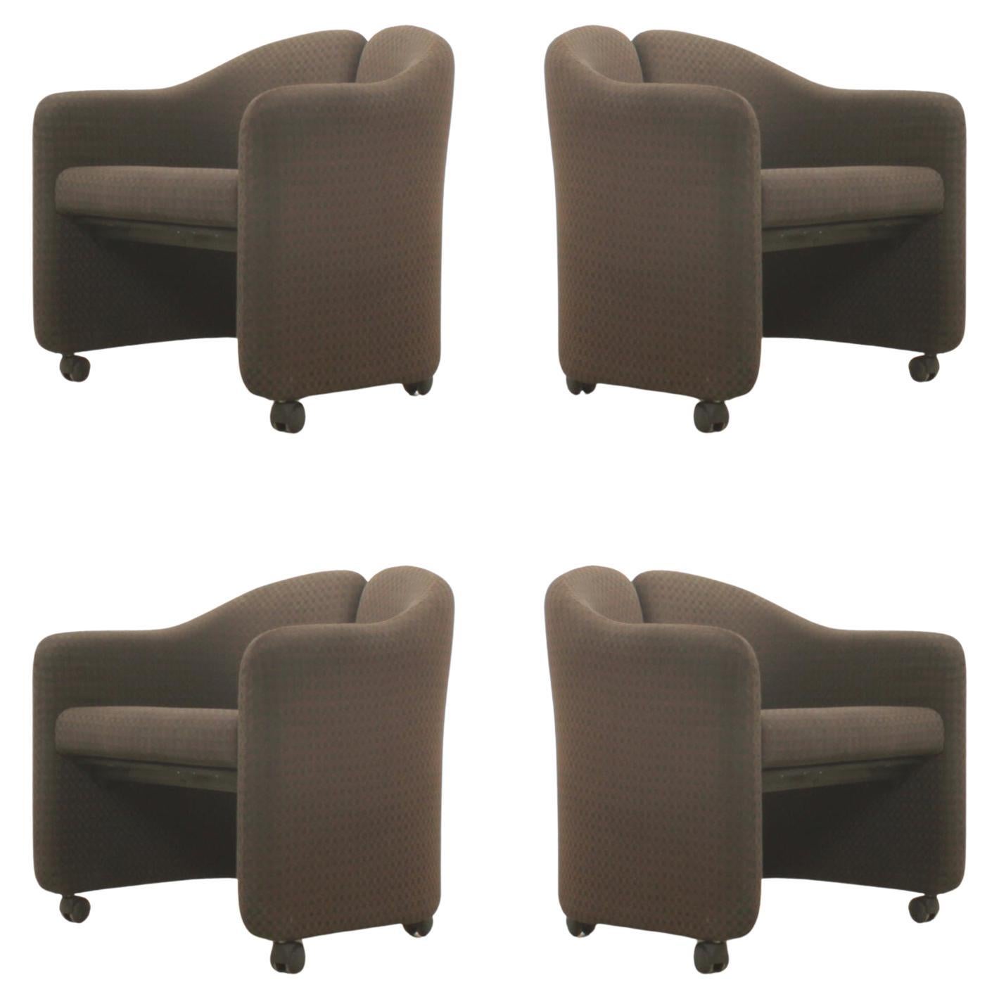 Set of Four PS142 Armchairs by Eugenio Gerli for Tecno, Italy