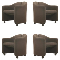 Set of Four PS142 Armchairs by Eugenio Gerli for Tecno, Italy