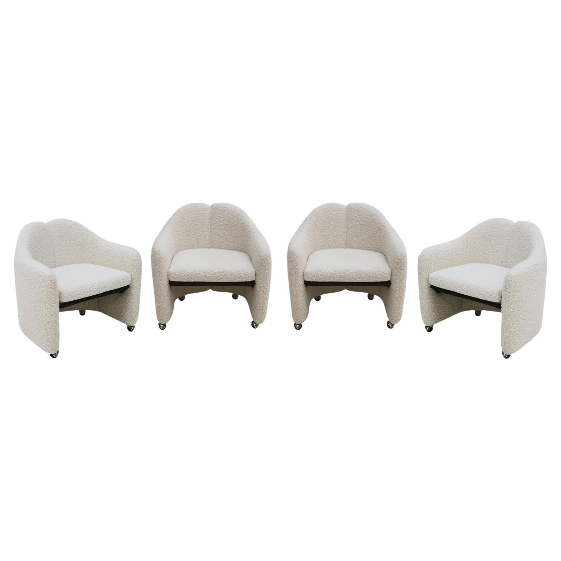 Satz von vier PS142-Stühlen entworfen von Eugenio Gerli, Italien 1960er Jahre im Angebot