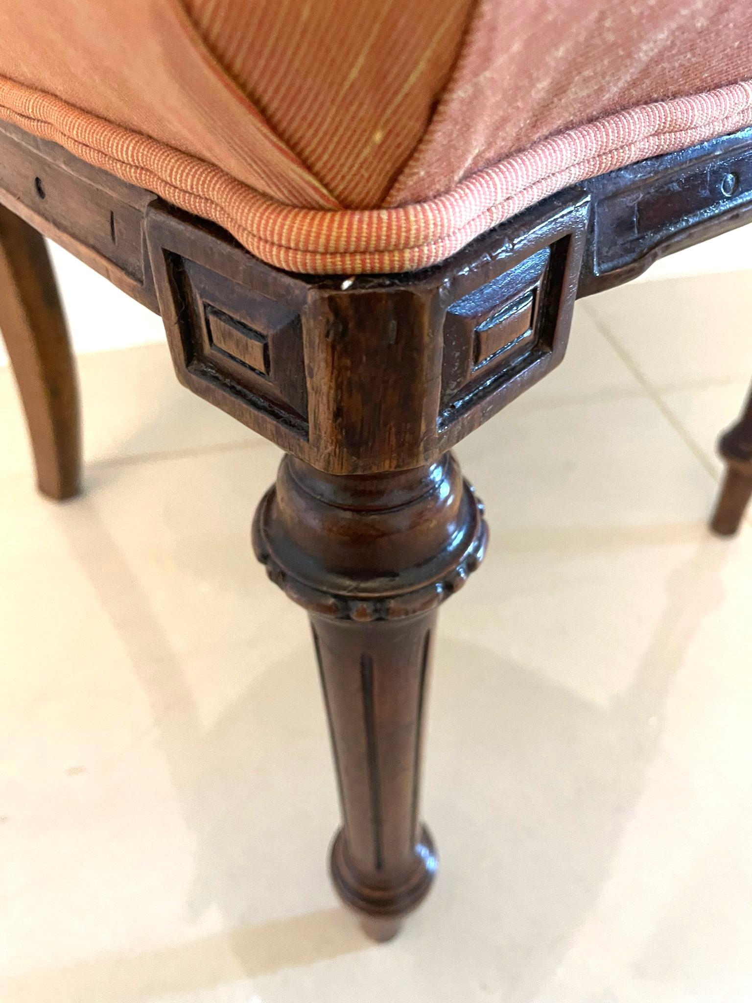 Set of Four Quality Antique Victorian Carved Walnut Dining Chairs For Sale 6