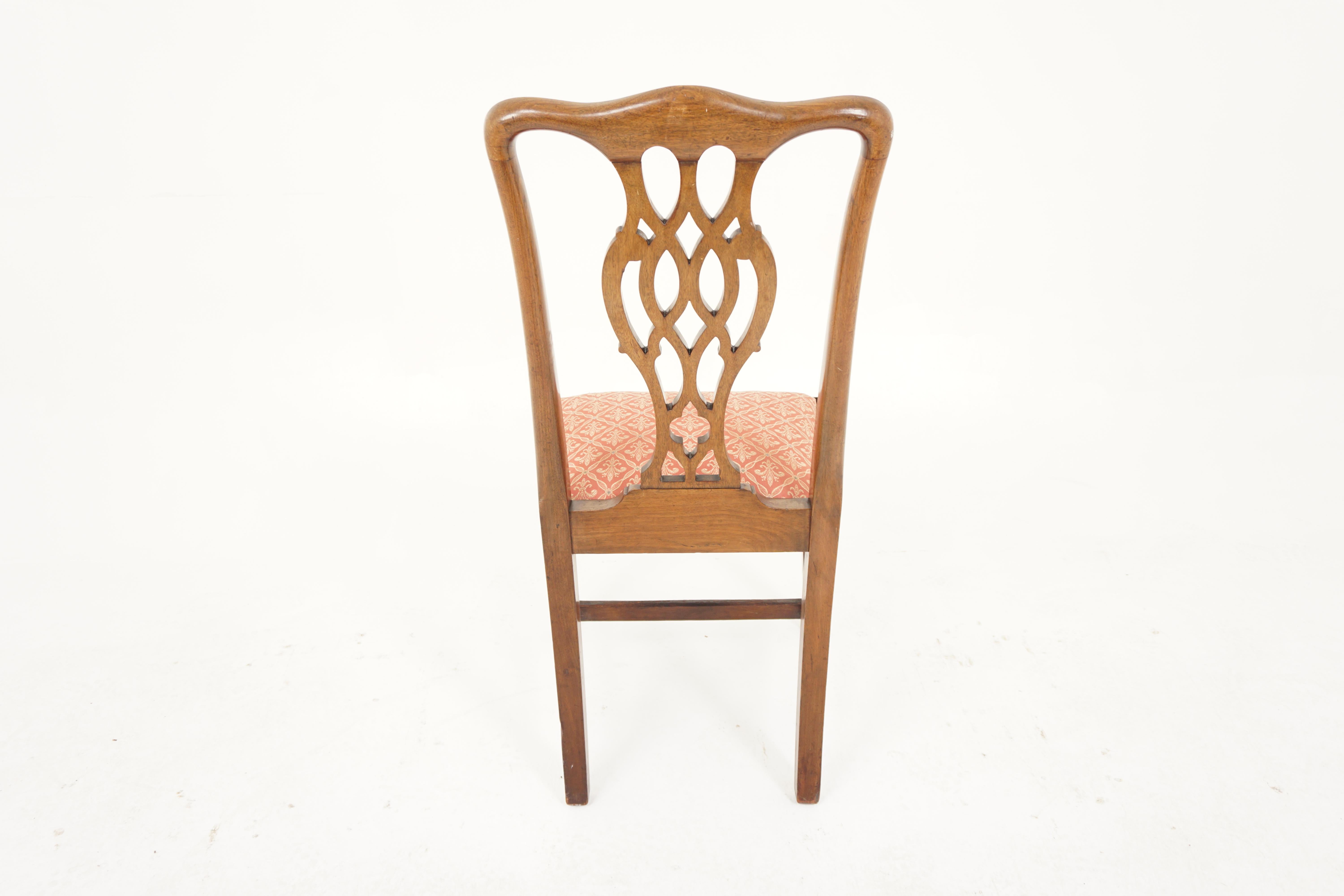 Set of Four Quality Chippendale Style Walnut Dining Chairs, Scotland 1920, H759 3
