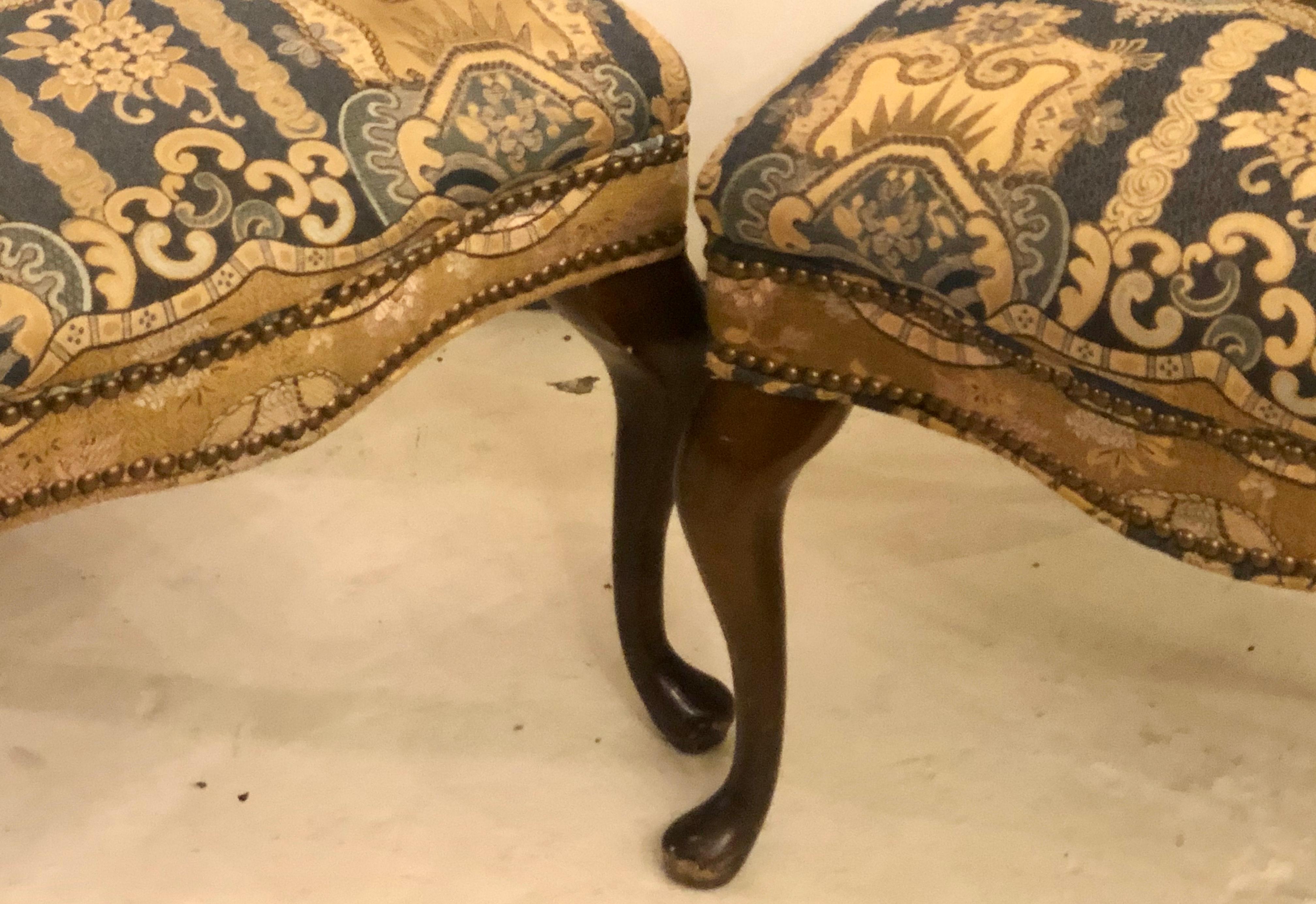 Set of Four Queen Anne High Back Dining Chairs 2