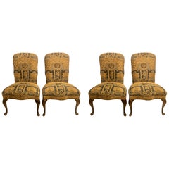 Set of Four Queen Anne High Back Dining Chairs