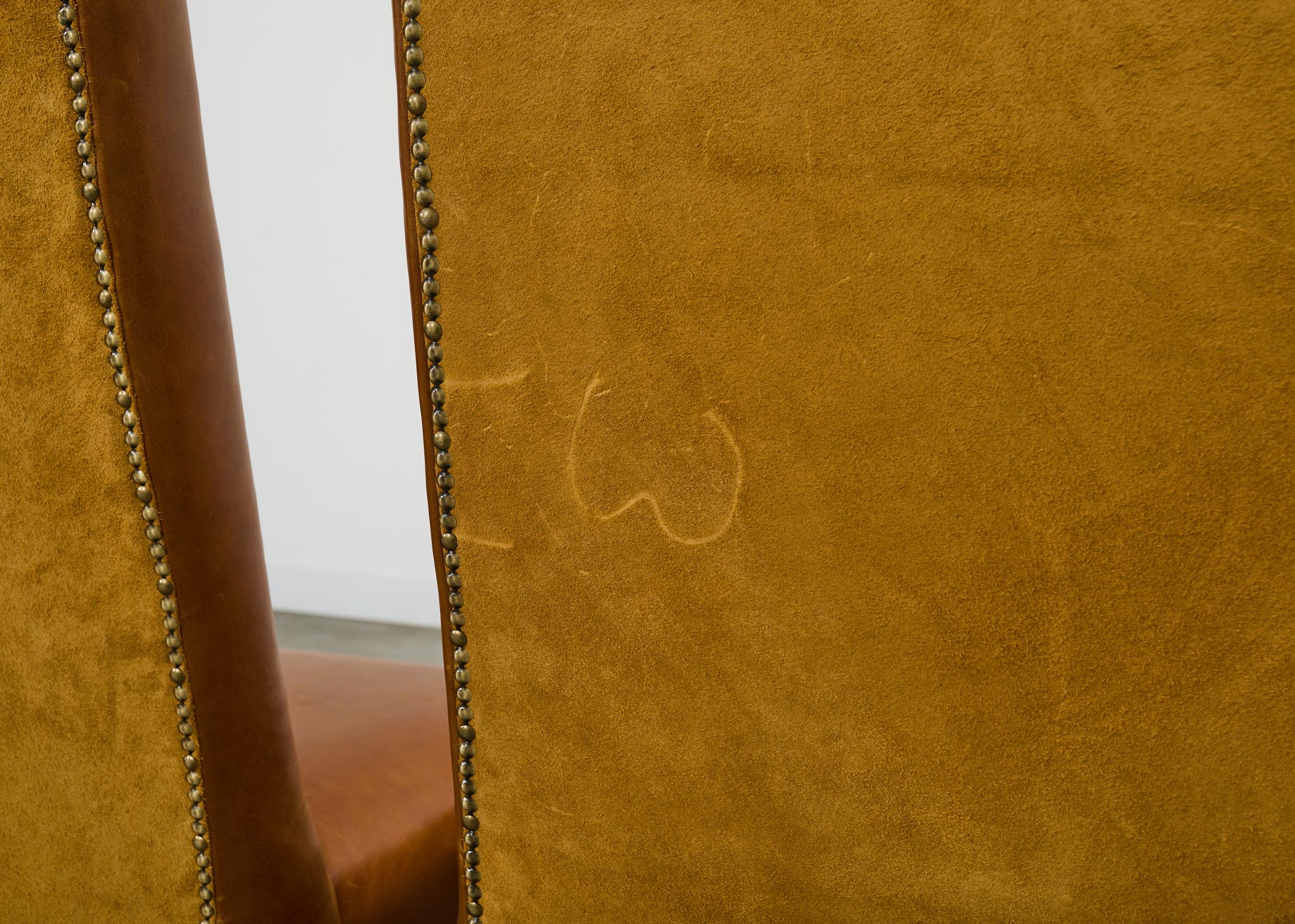 Satz von vier Ralph Lauren-Esszimmerstühlen aus Leder mit hoher Rückenlehne im Angebot 5