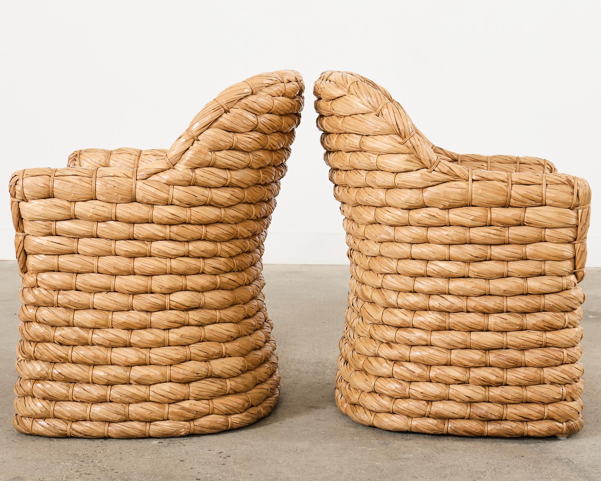 Set of Four Ralph Lauren Joshua Tree Woven Dining Chairs 5