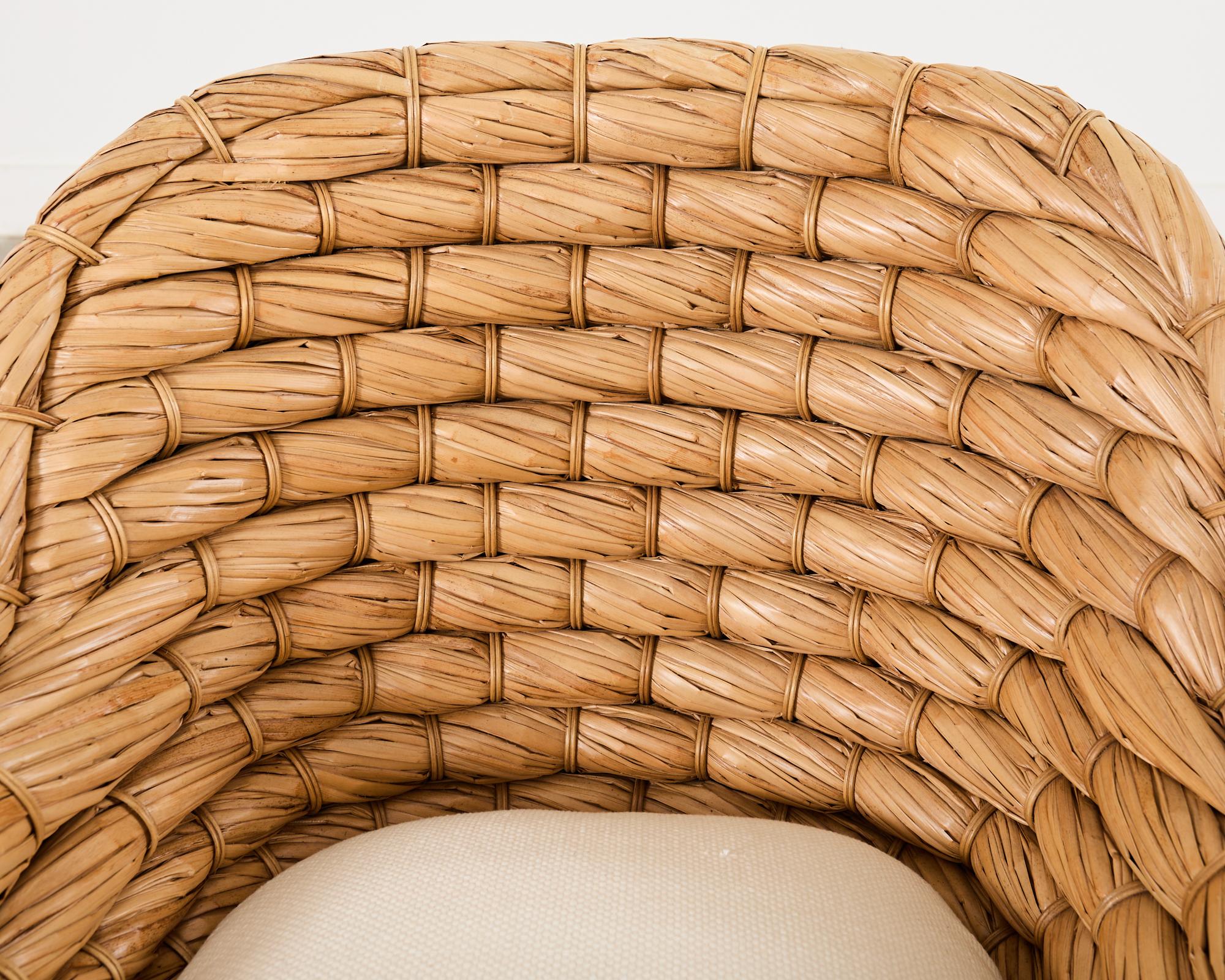 Set of Four Ralph Lauren Joshua Tree Woven Dining Chairs 11