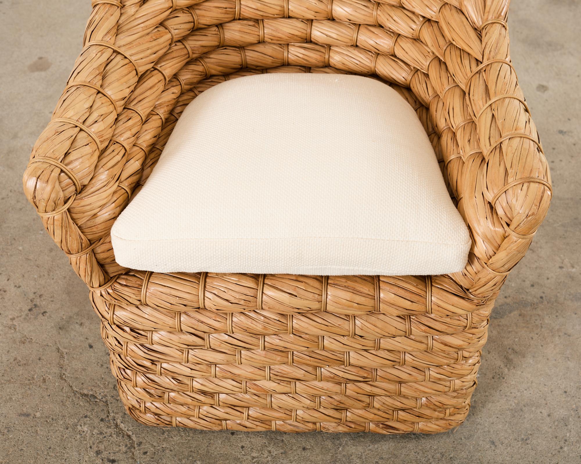 Set of Four Ralph Lauren Joshua Tree Woven Dining Chairs 12