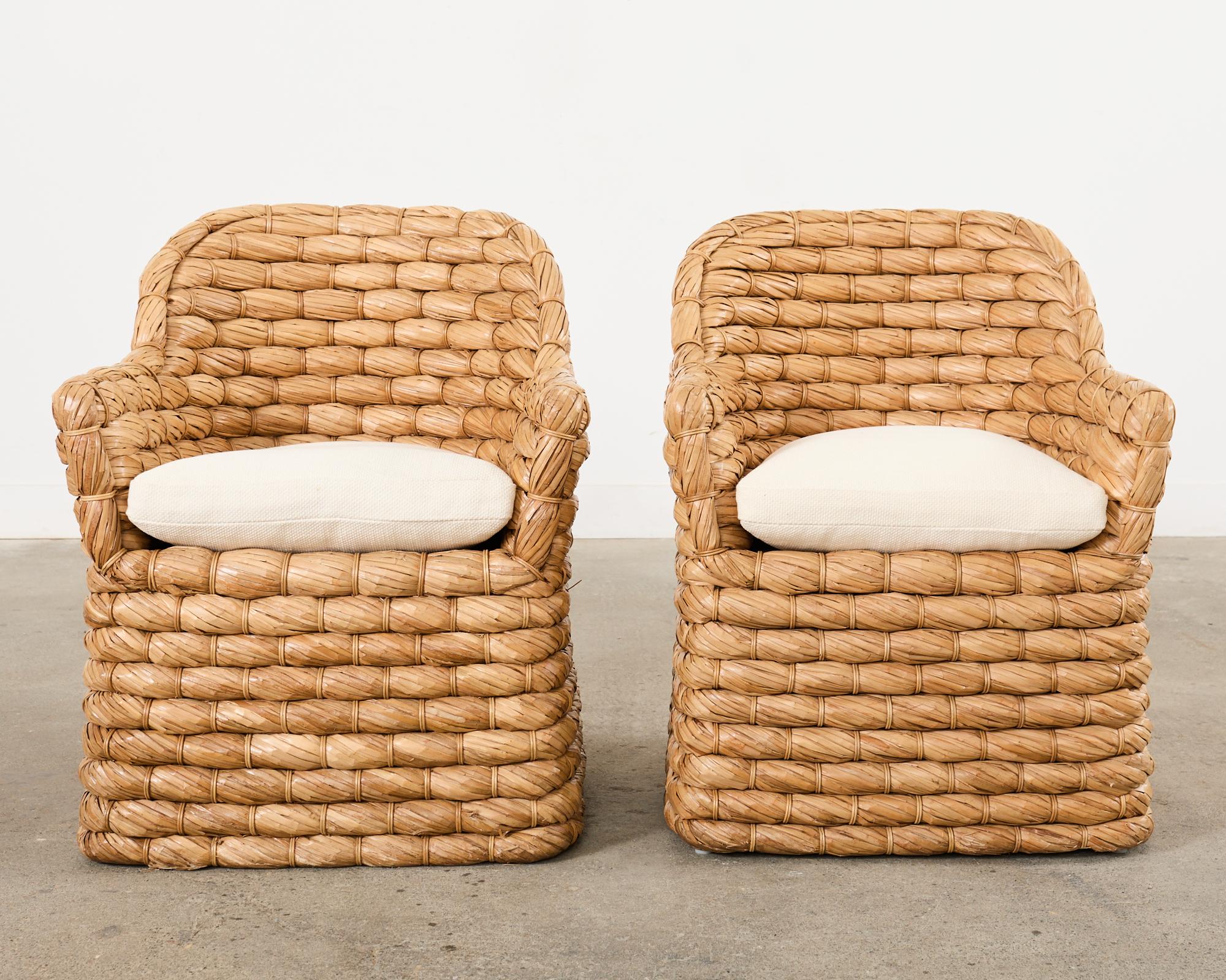 20th Century Set of Four Ralph Lauren Joshua Tree Woven Dining Chairs