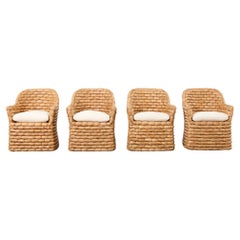 Used Set of Four Ralph Lauren Joshua Tree Woven Dining Chairs