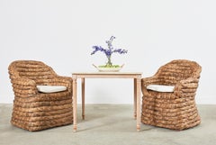 Set of Four Ralph Lauren Joshua Tree Woven Rope Dining Chairs