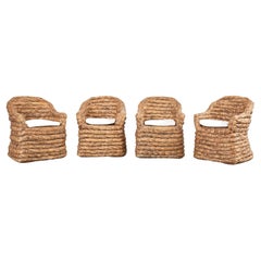 Set of Four Ralph Lauren Joshua Tree Woven Rope Dining Chairs