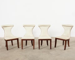 Set of Four Ralph Lauren Regency Style Leather Dining Chairs